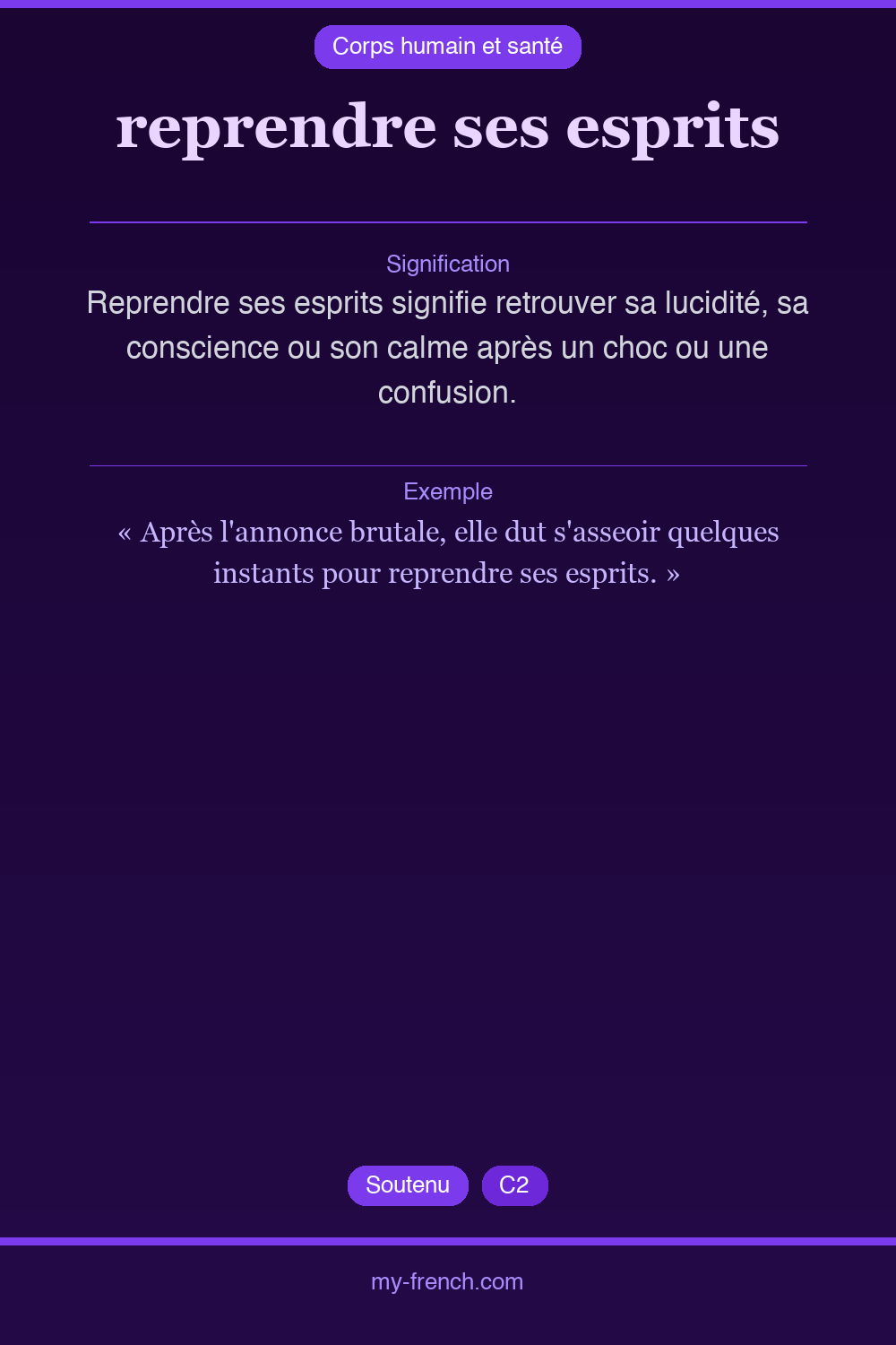 Expression idiomatique : reprendre ses esprits