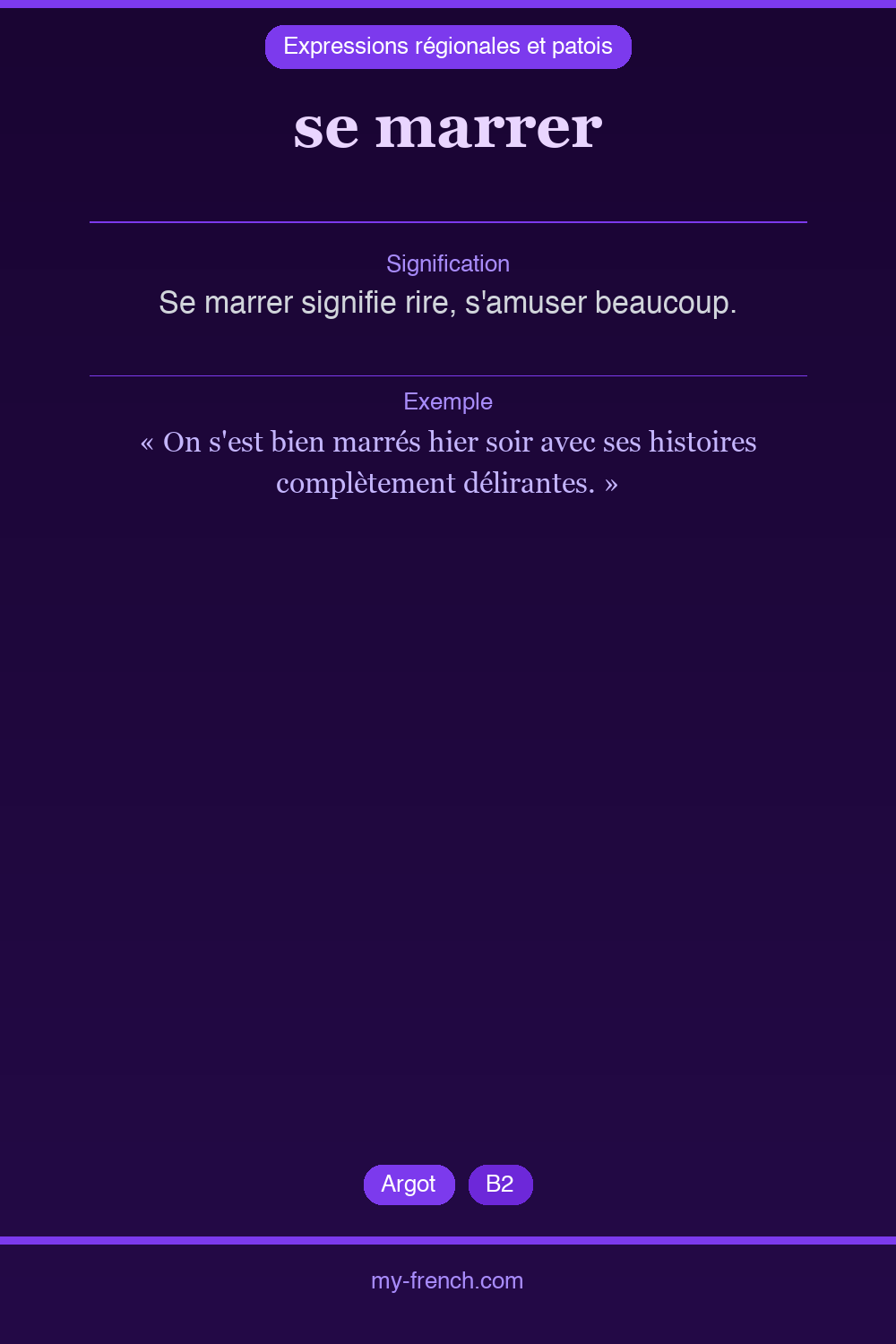 Expression idiomatique : se marrer