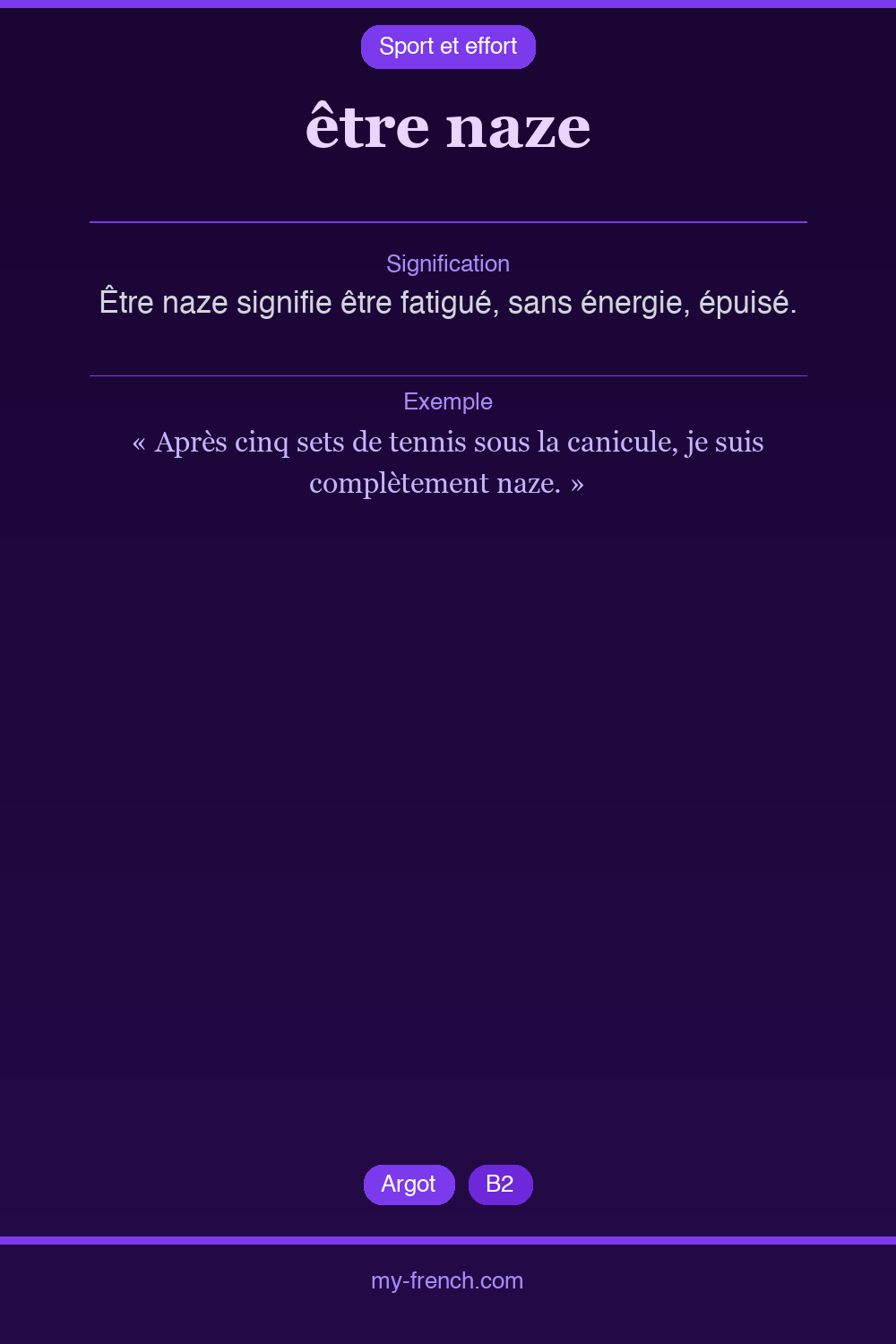 Expression idiomatique : être naze