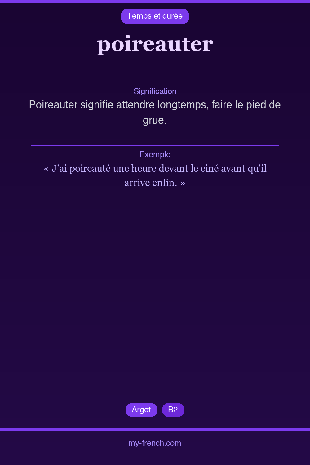 Expression idiomatique : poireauter