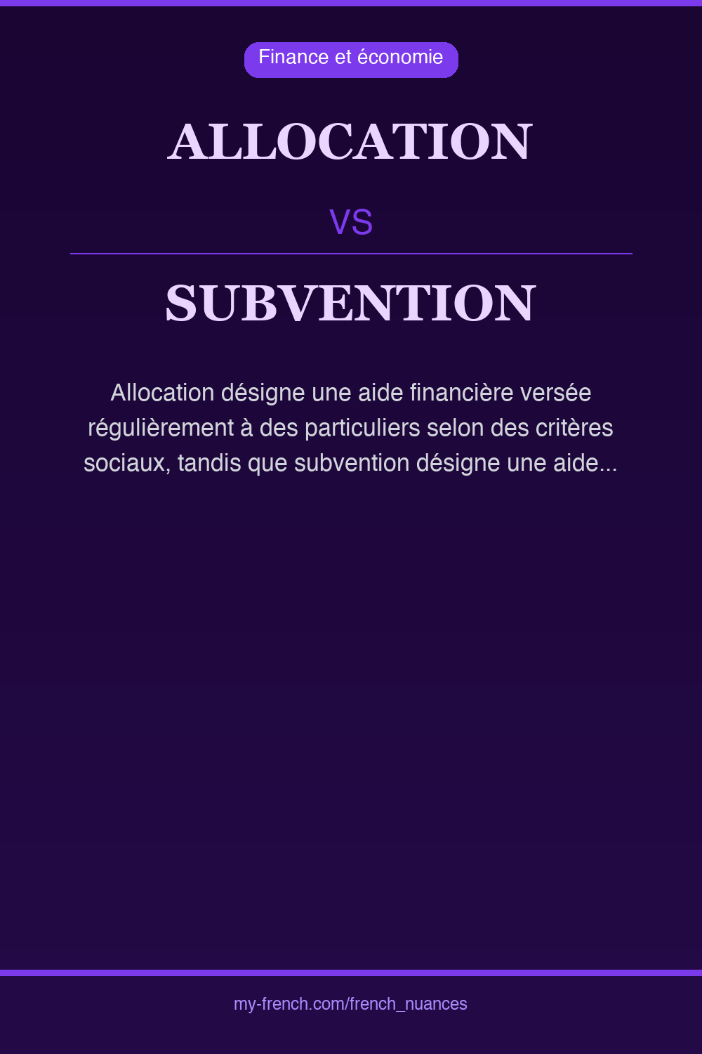 allocation vs subvention : quelle nuance ?