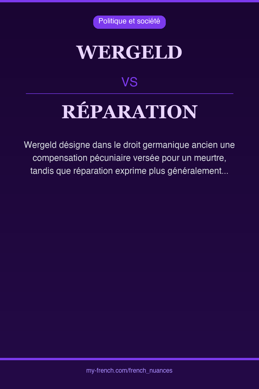 wergeld vs réparation : quelle nuance ?