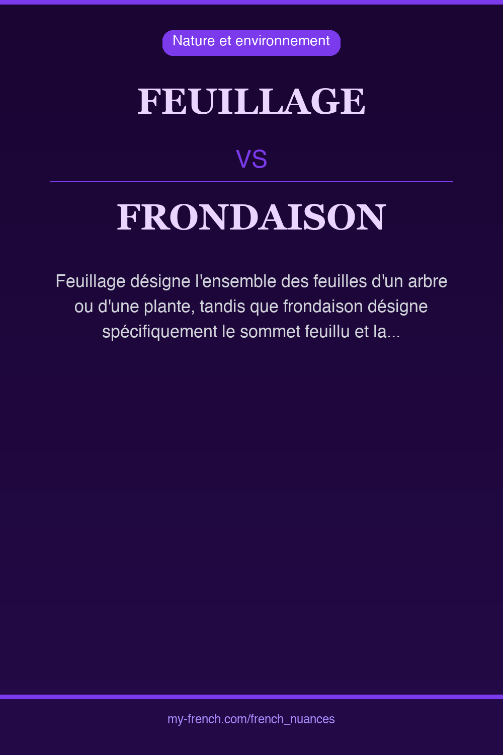 feuillage vs frondaison : quelle nuance ?
