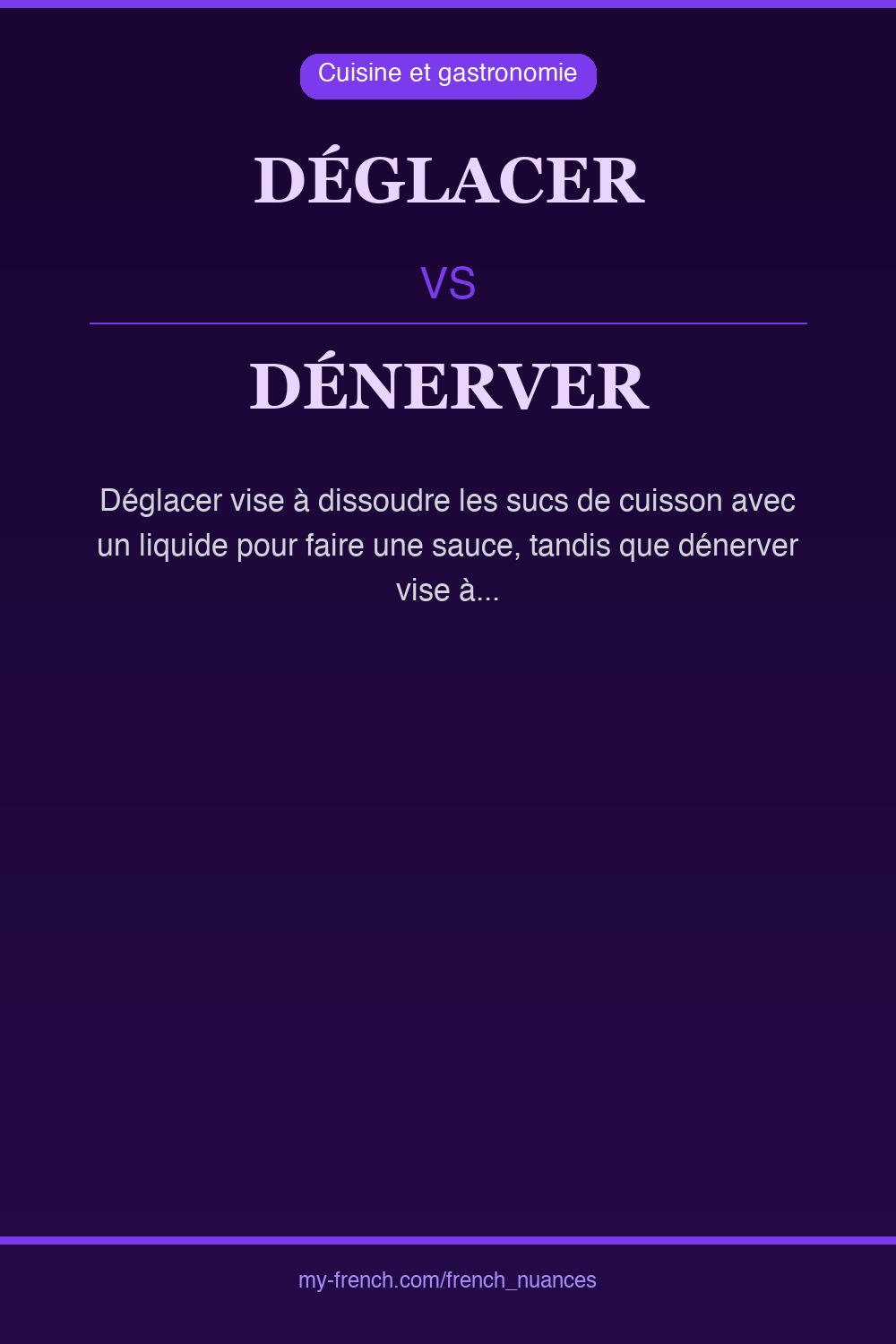 déglacer vs dénerver : quelle nuance ?