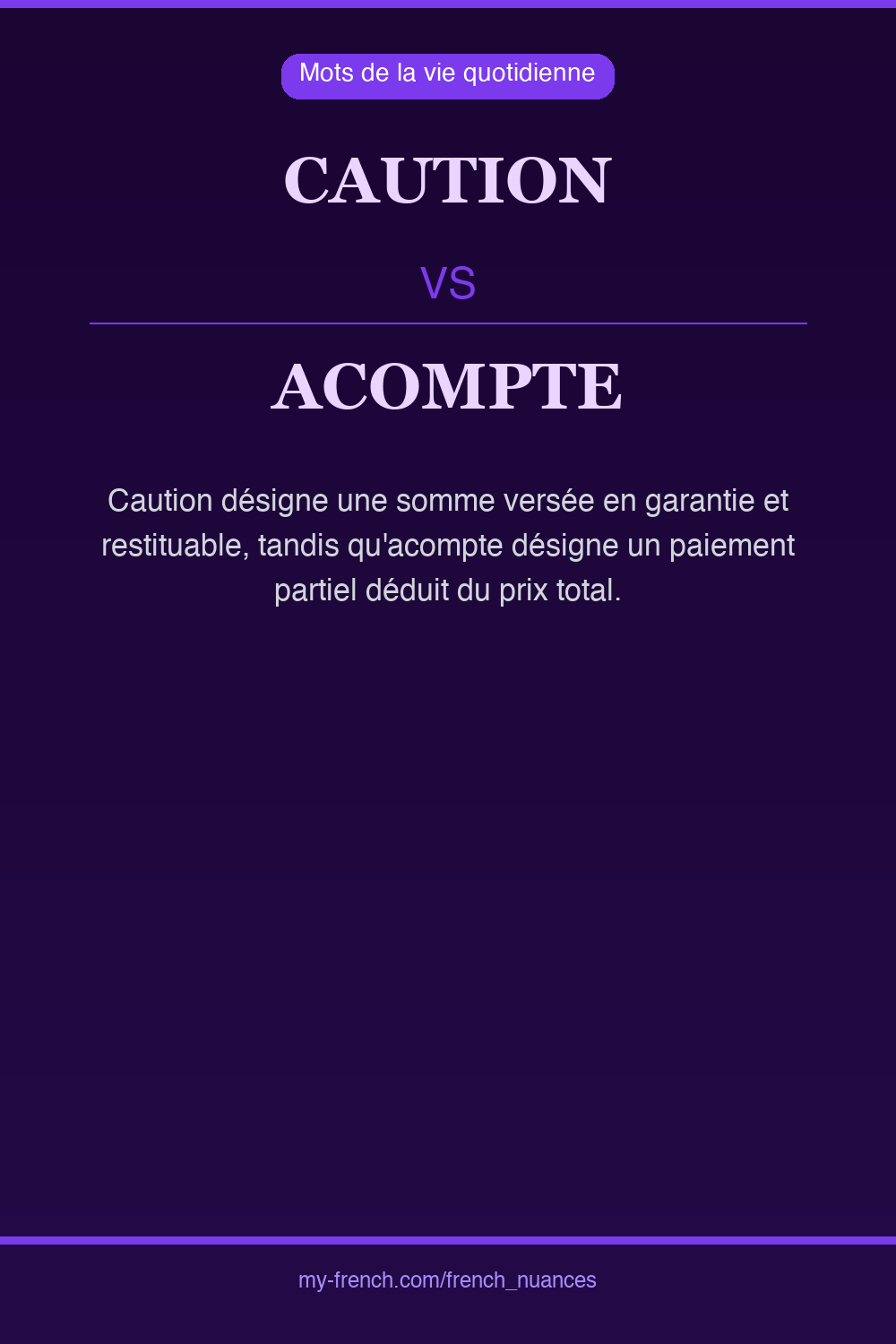 caution vs acompte : quelle nuance ?