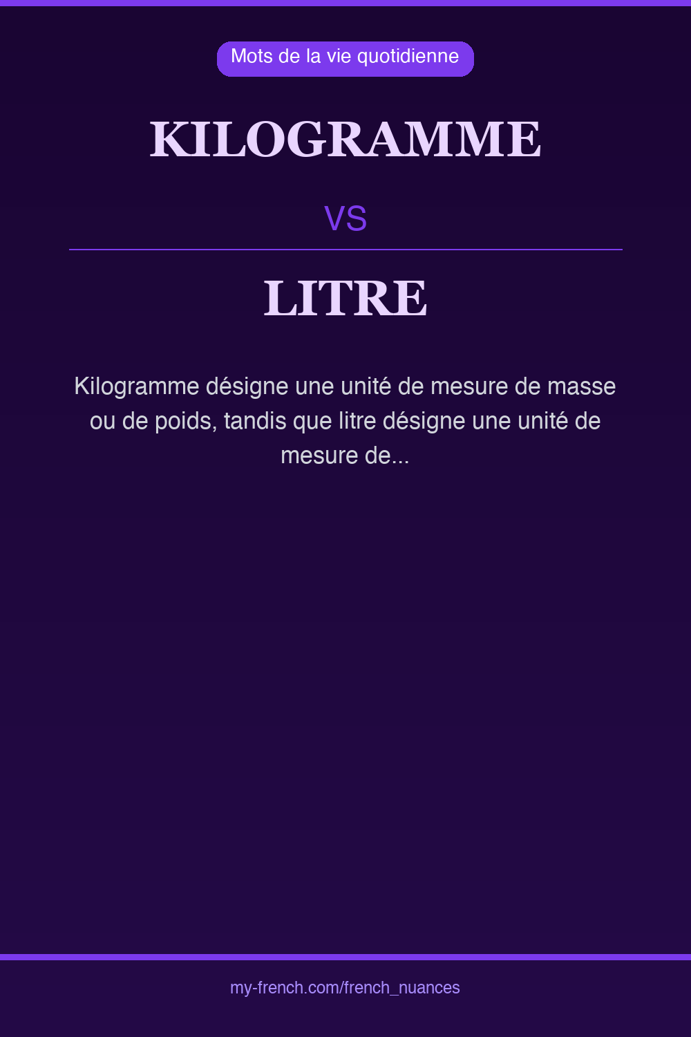 kilogramme vs litre : quelle nuance ?