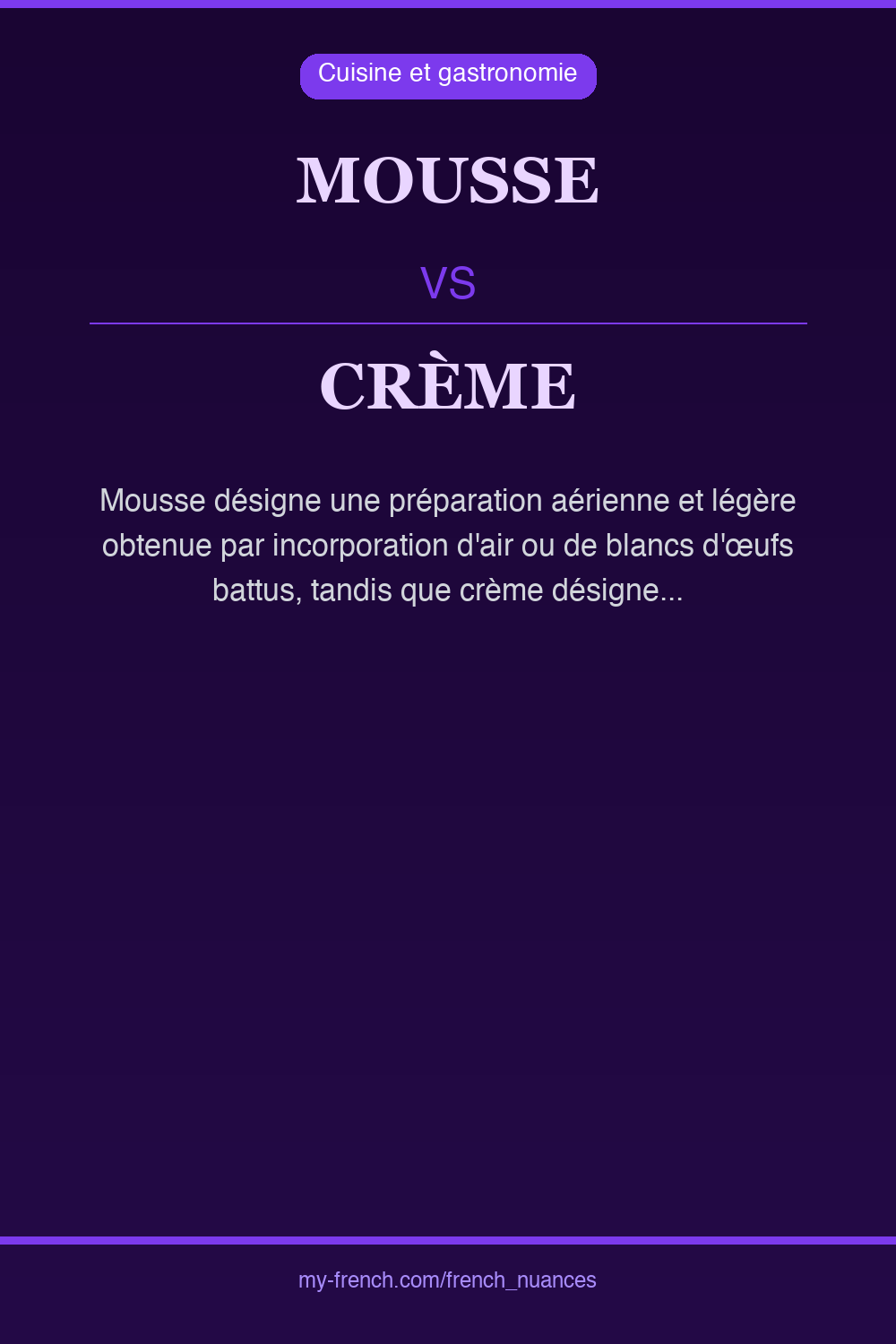 mousse vs crème : quelle nuance ?