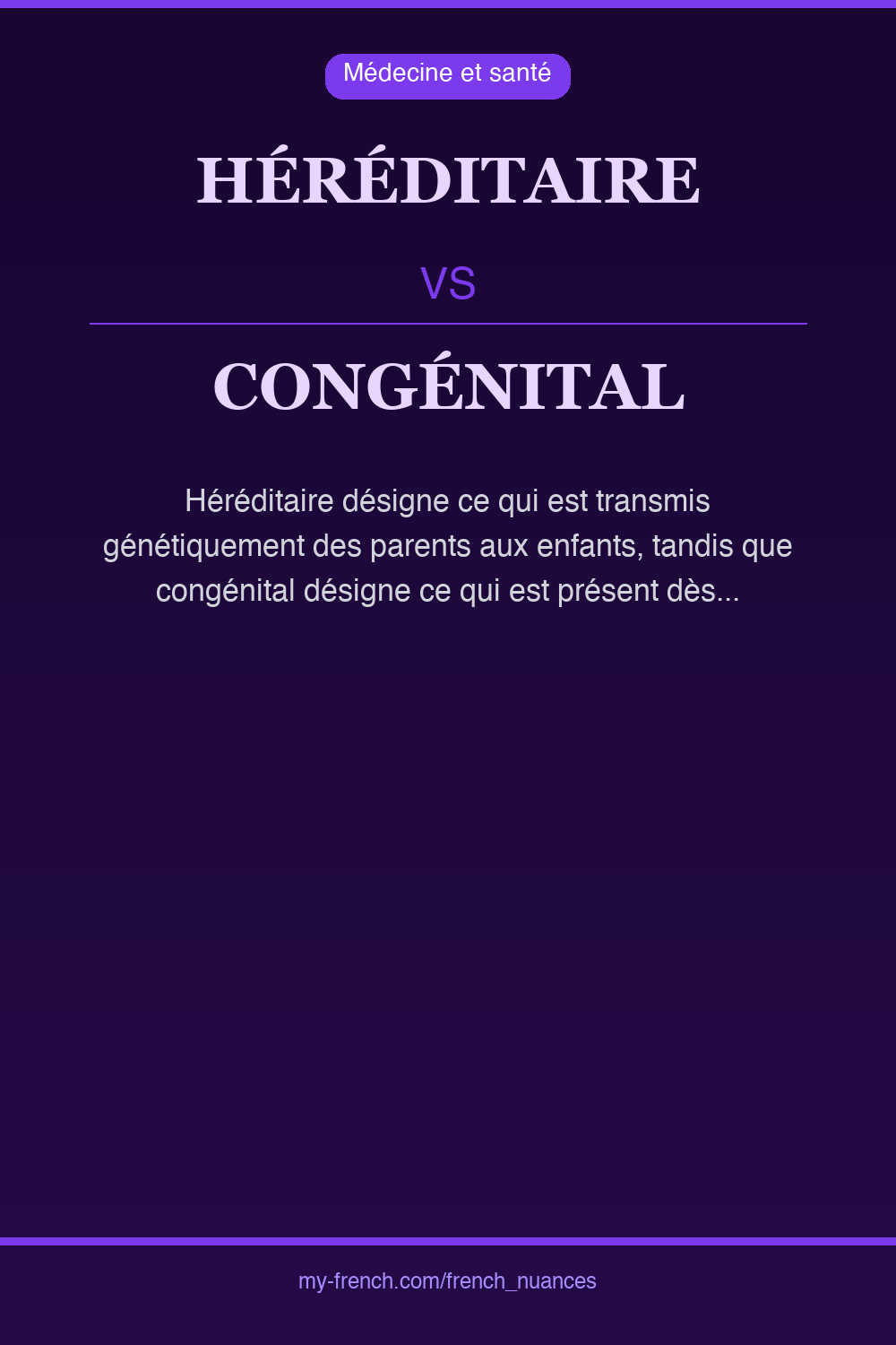 héréditaire vs congénital : quelle nuance ?