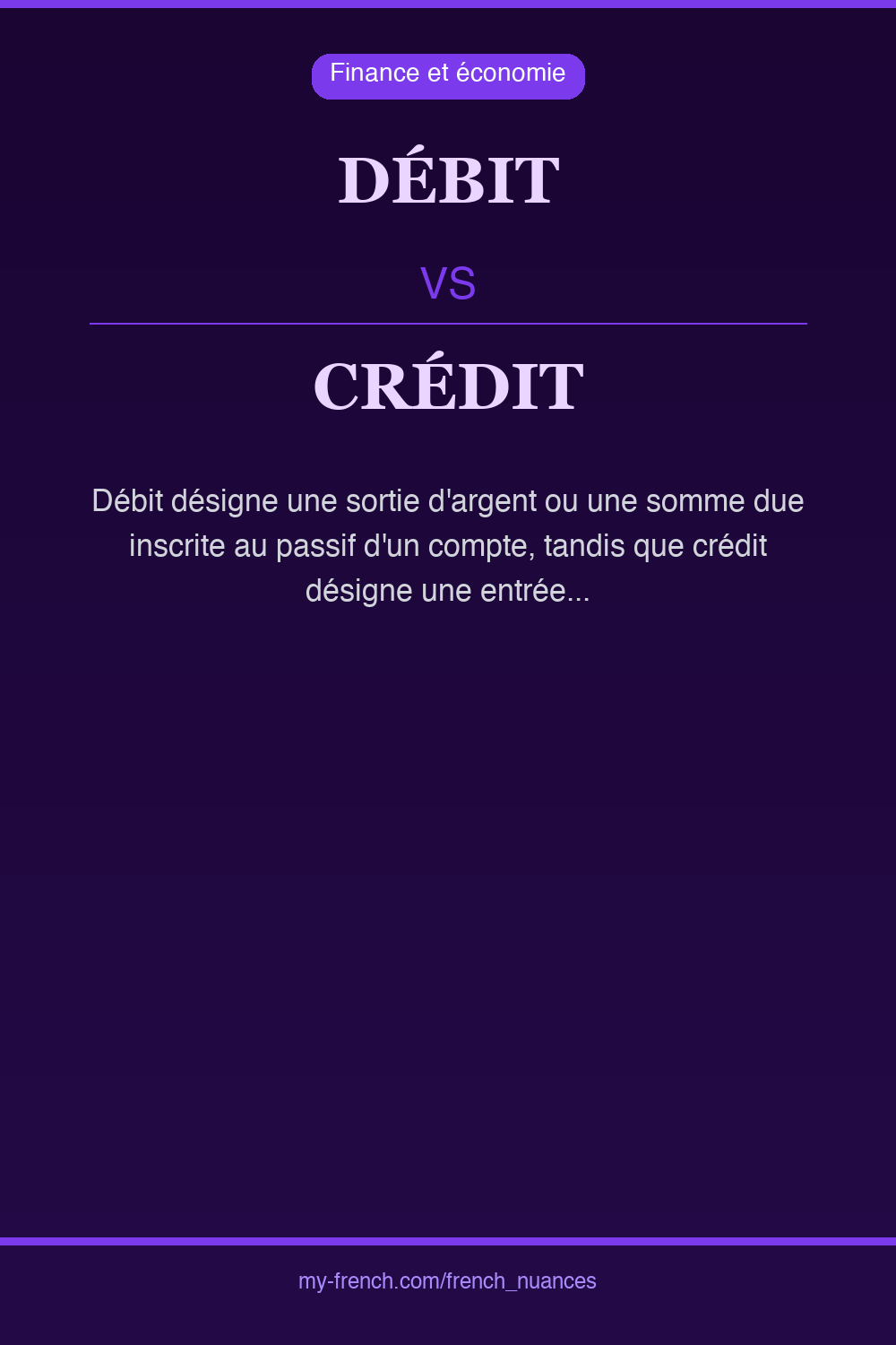 débit vs crédit : quelle nuance ?