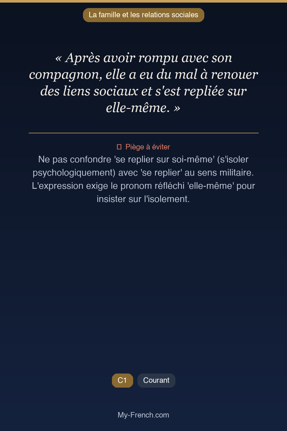 Français des affaires : « Après avoir rompu avec son compagnon, elle a eu du mal à renouer des l »