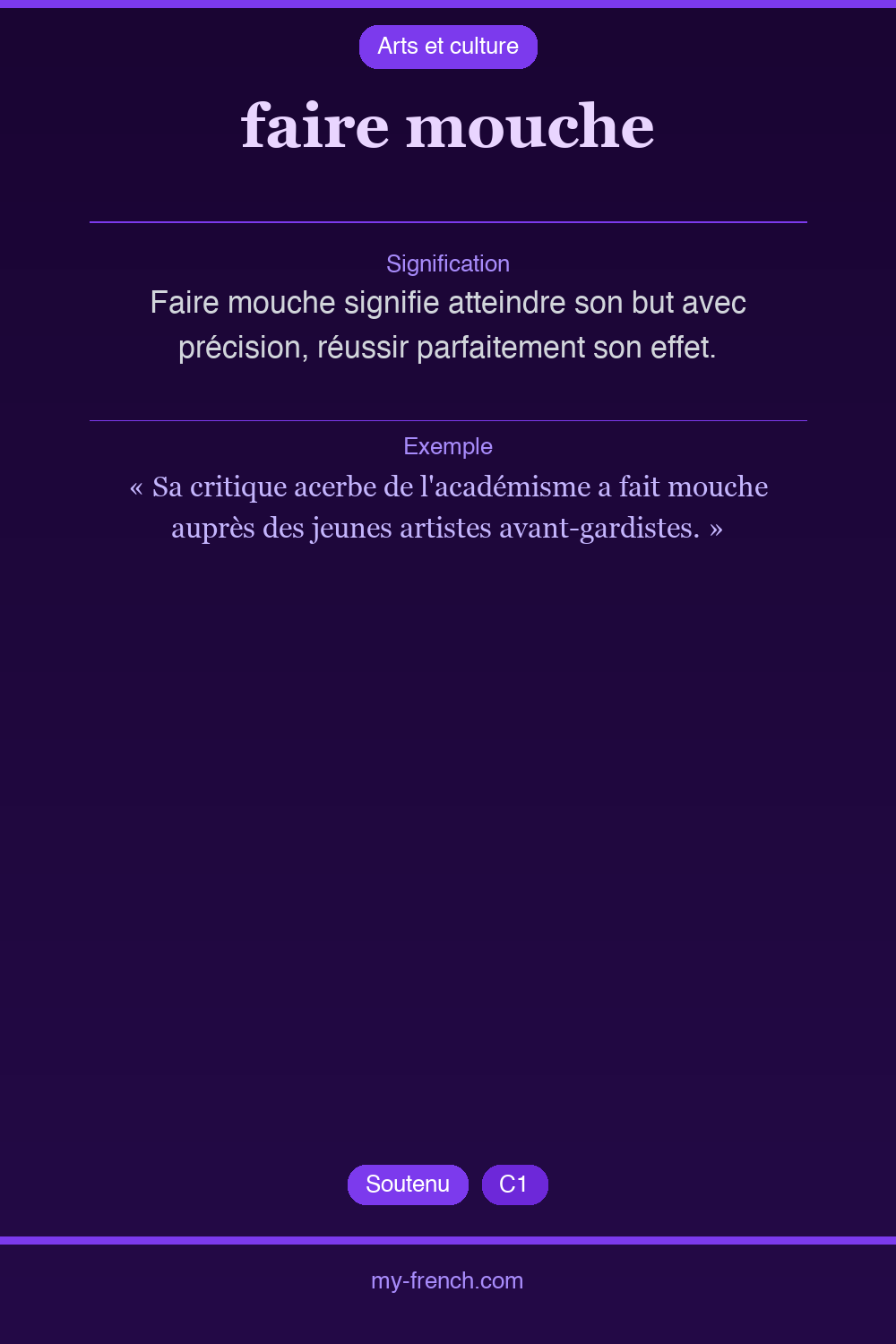 faire mouche : que veut dire cette expression ?