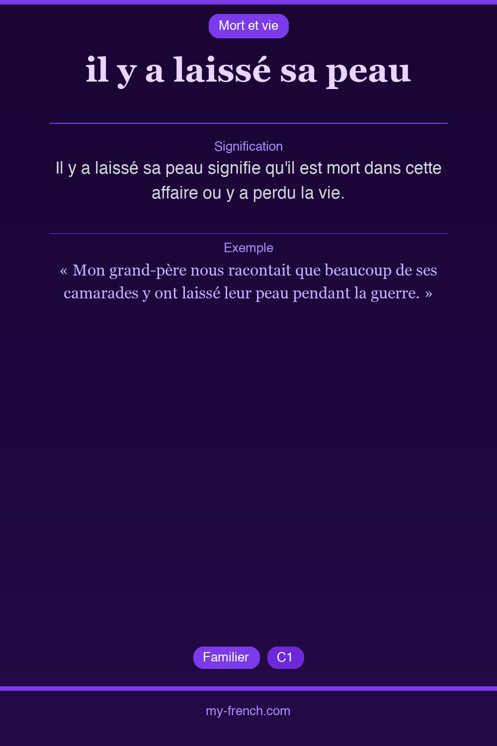 il y a laissé sa peau : que veut dire cette expression ?