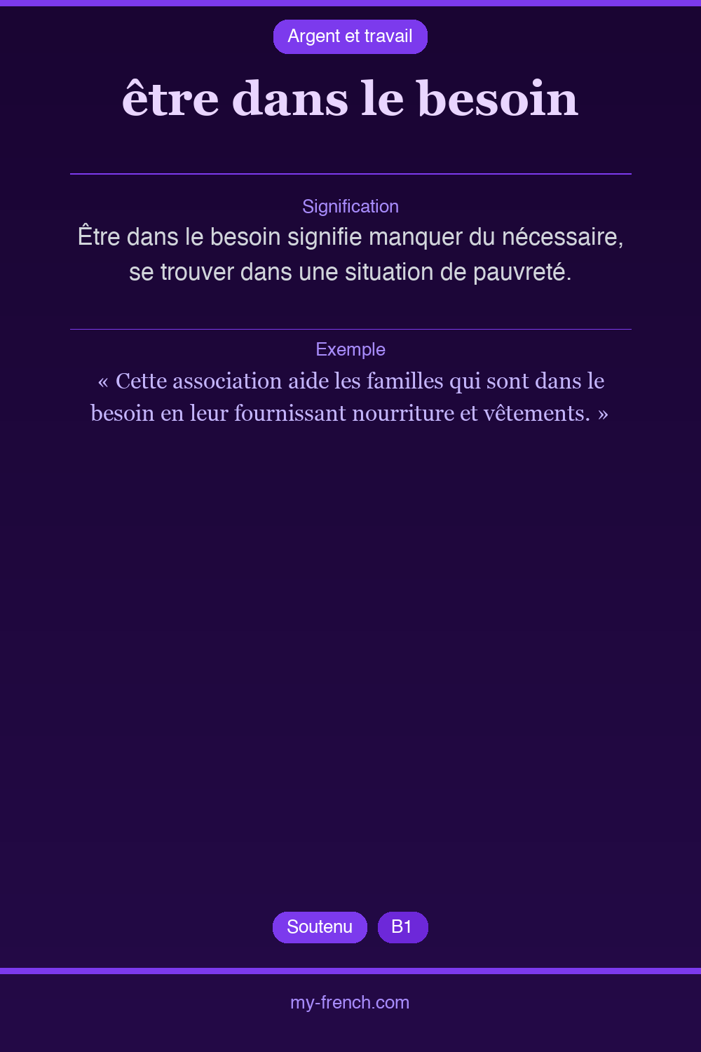 être dans le besoin : que veut dire cette expression ?