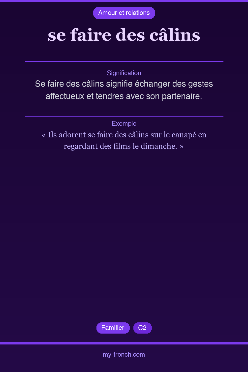 se faire des câlins : que veut dire cette expression ?