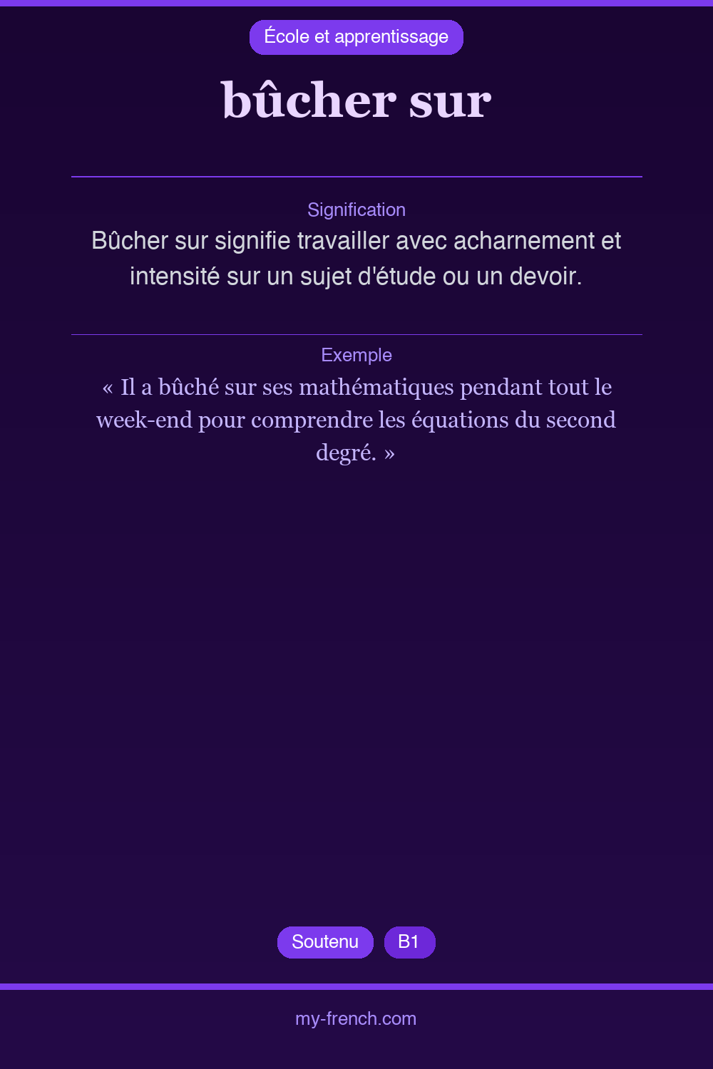 bûcher sur : que veut dire cette expression ?