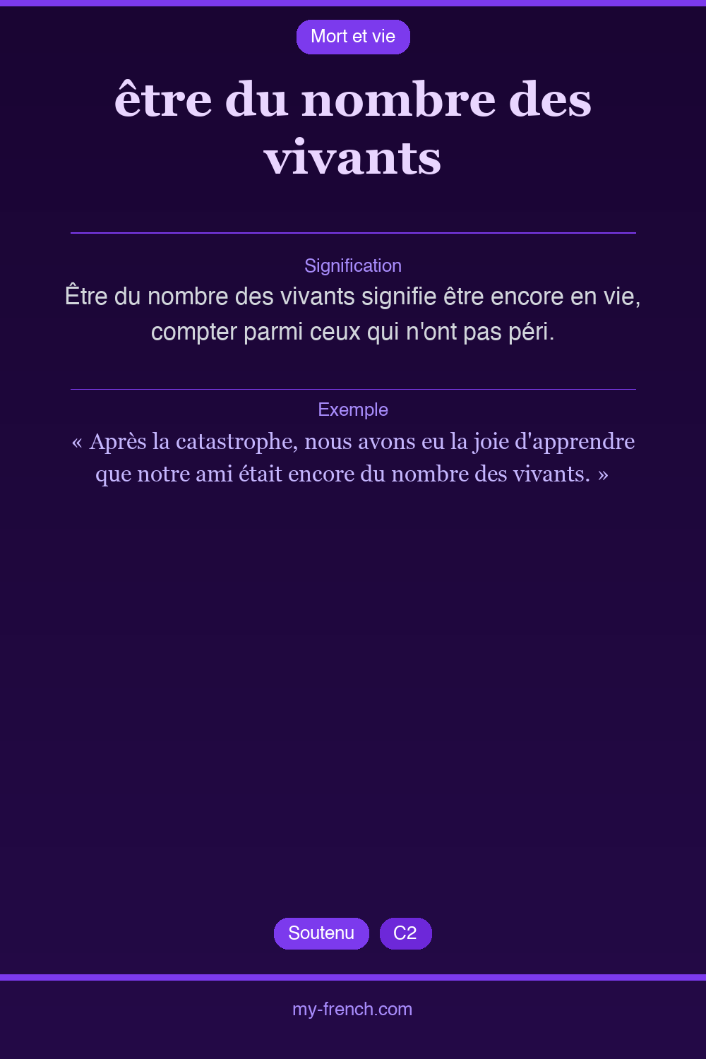 être du nombre des vivants : que veut dire cette expression ?