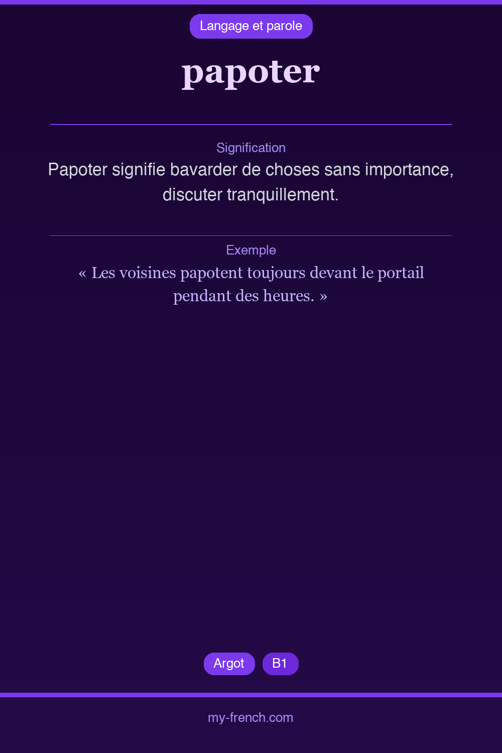 papoter : que veut dire cette expression ?
