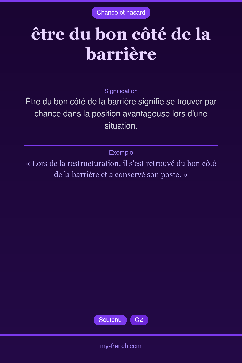 être du bon côté de la barrière : que veut dire cette expression ?