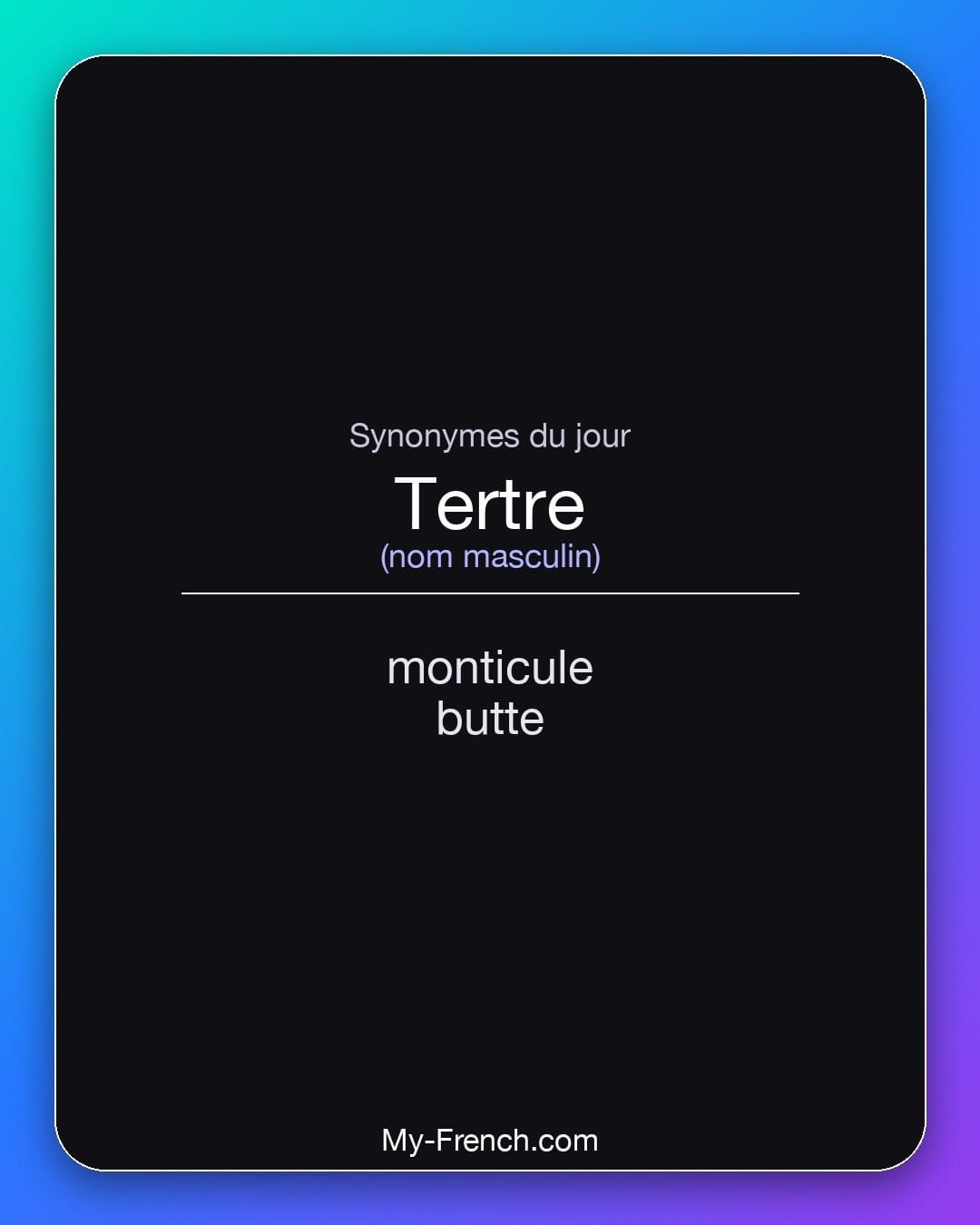 Synonymes de « tertre »
