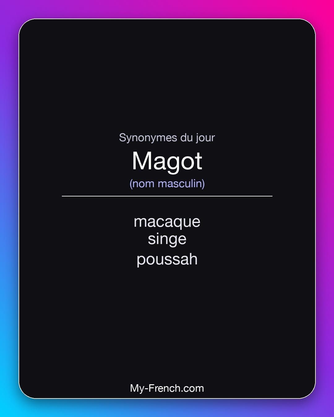 Synonymes de « magot »