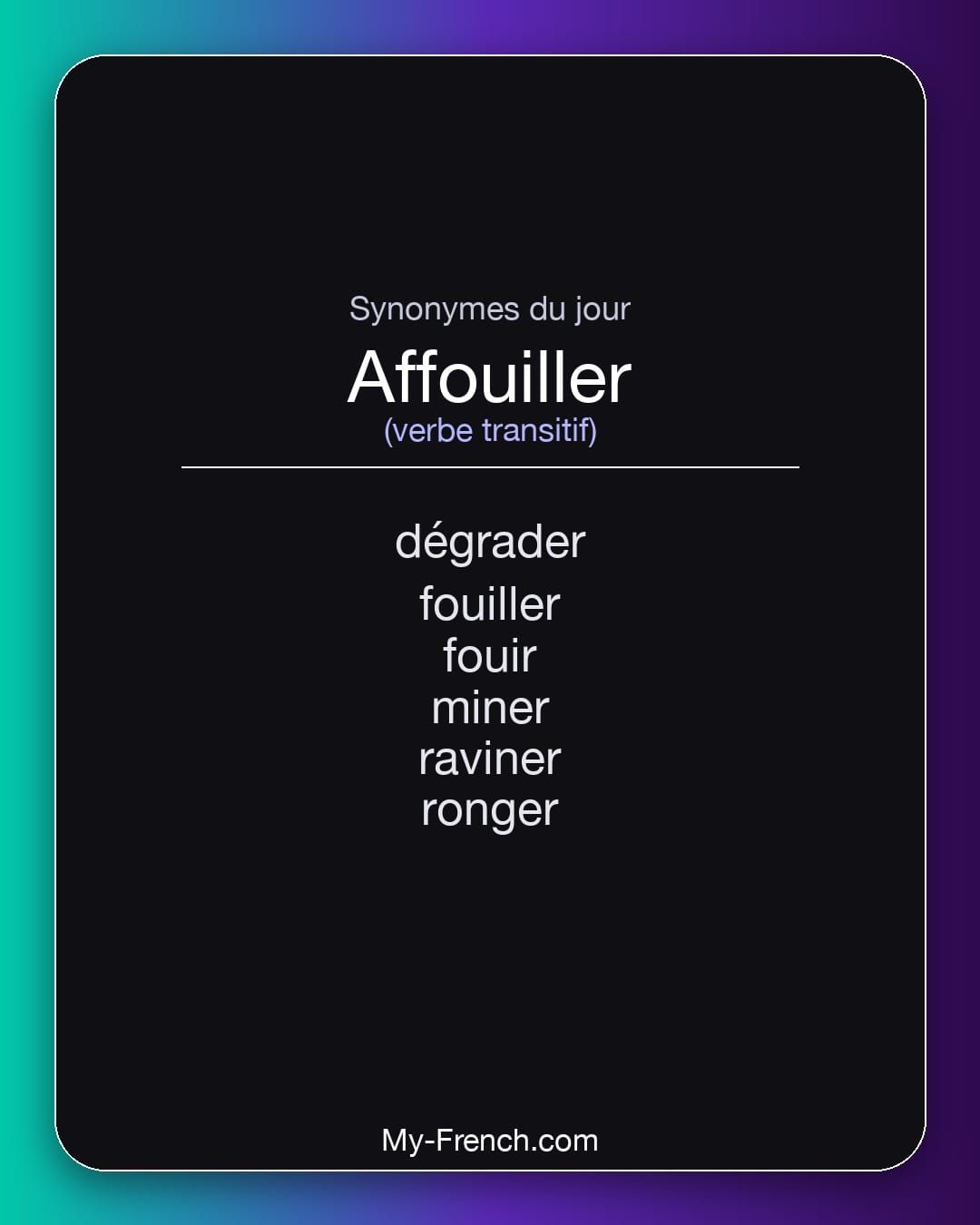 Synonymes de « affouiller »