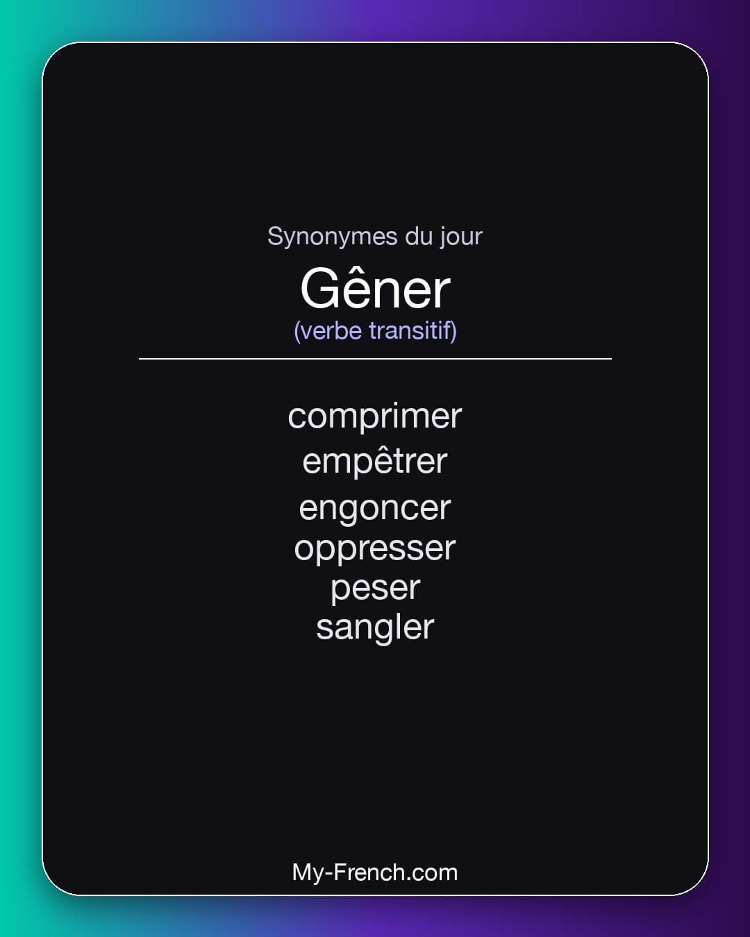 Synonymes de « gêner »