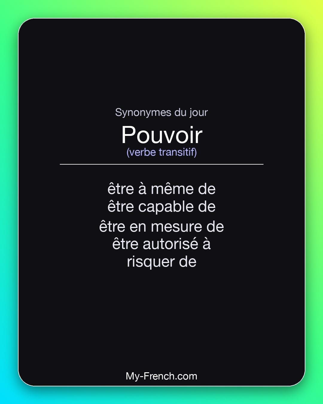 Synonymes de « pouvoir »
