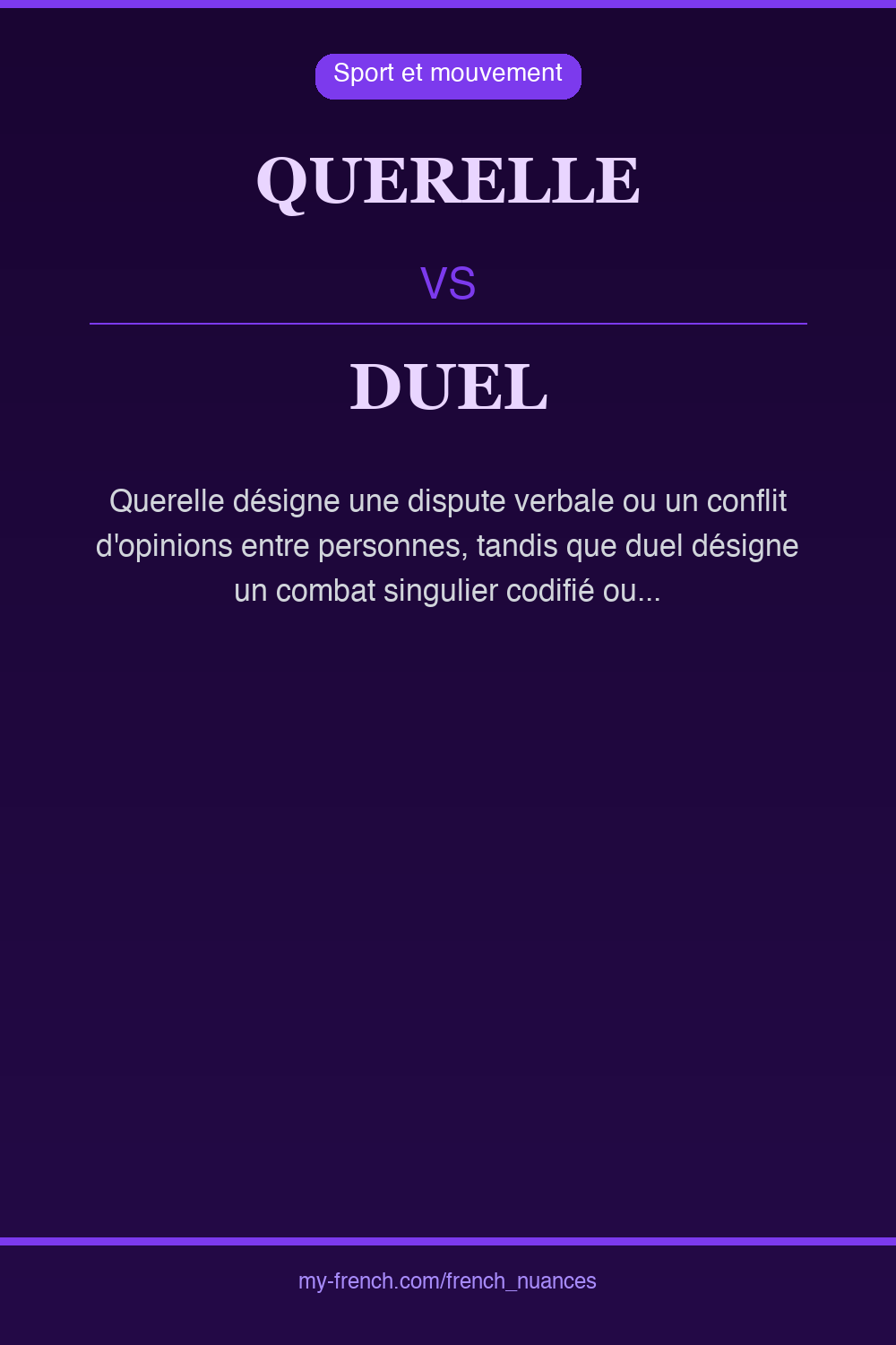 querelle vs duel : quelle nuance ?