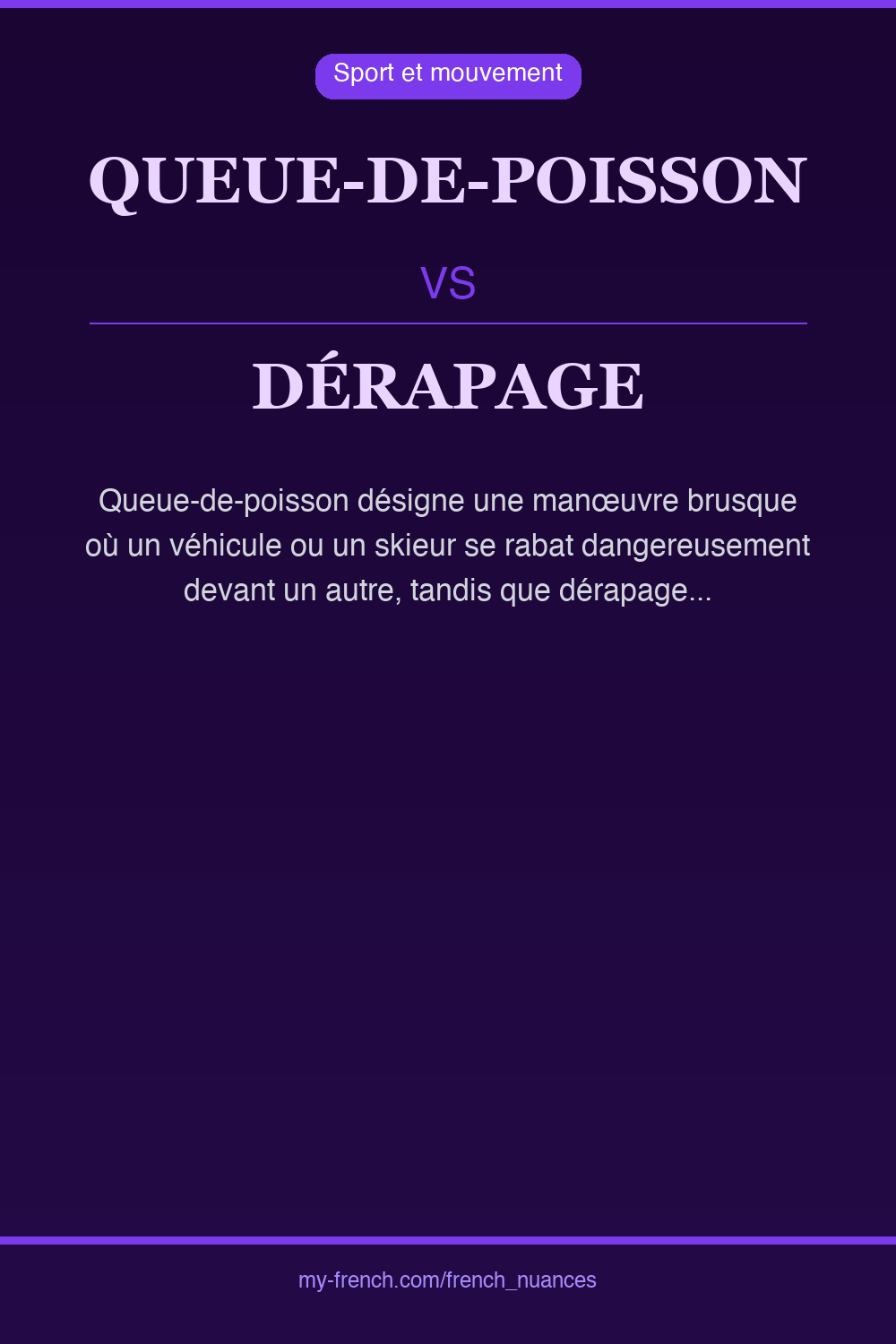queue-de-poisson vs dérapage : quelle nuance ?