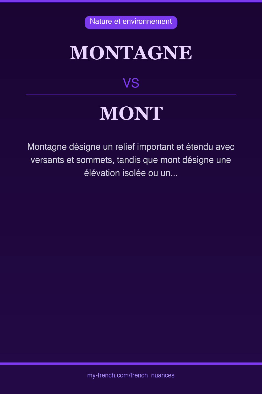 montagne vs mont : quelle nuance ?
