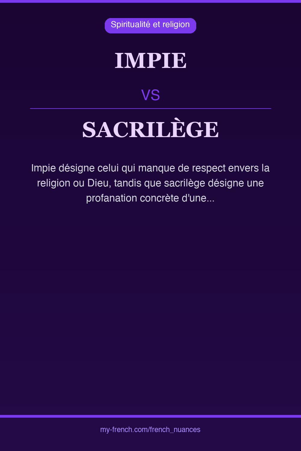 impie vs sacrilège : quelle nuance ?