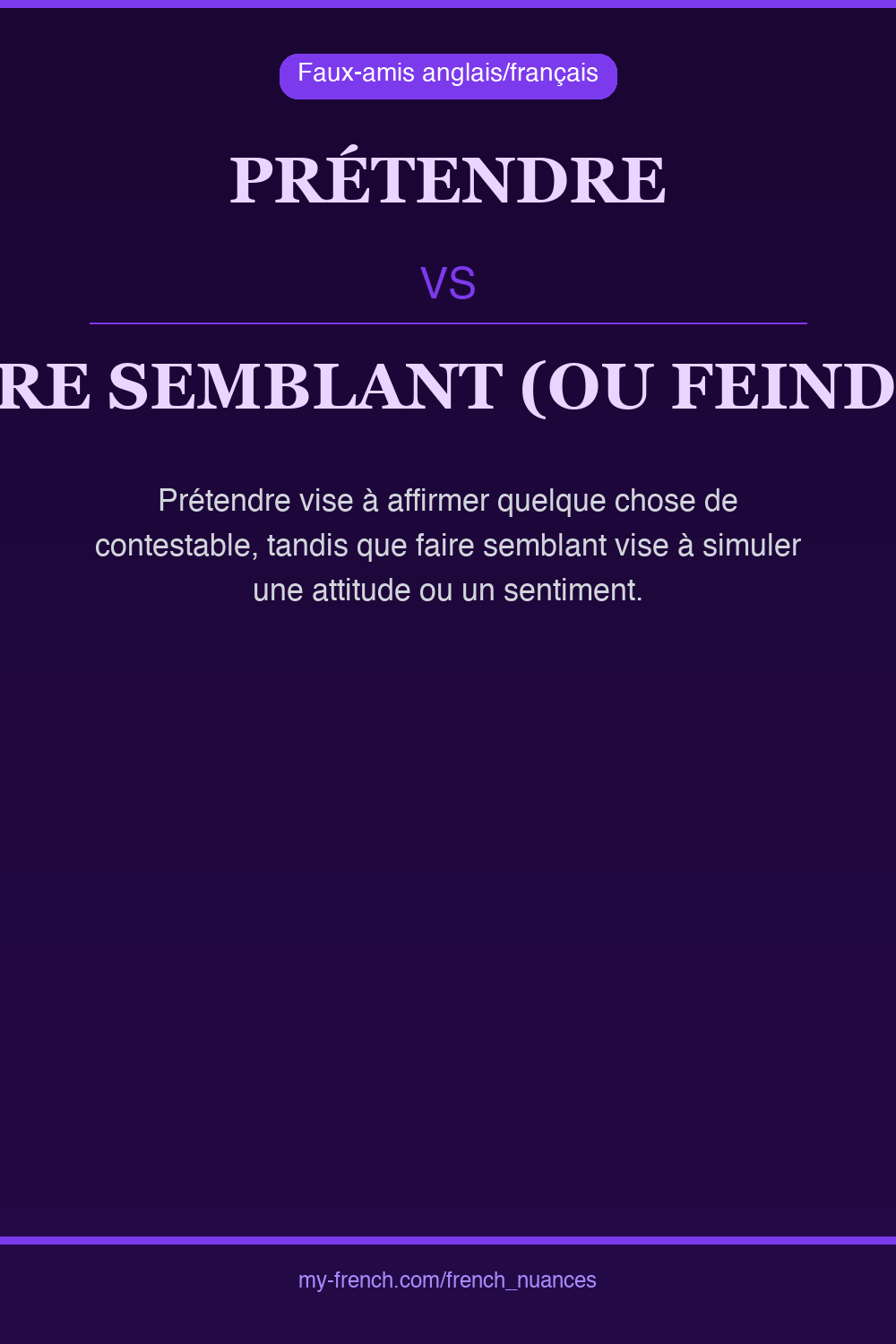 prétendre vs faire semblant (ou feindre) : quelle nuance ?