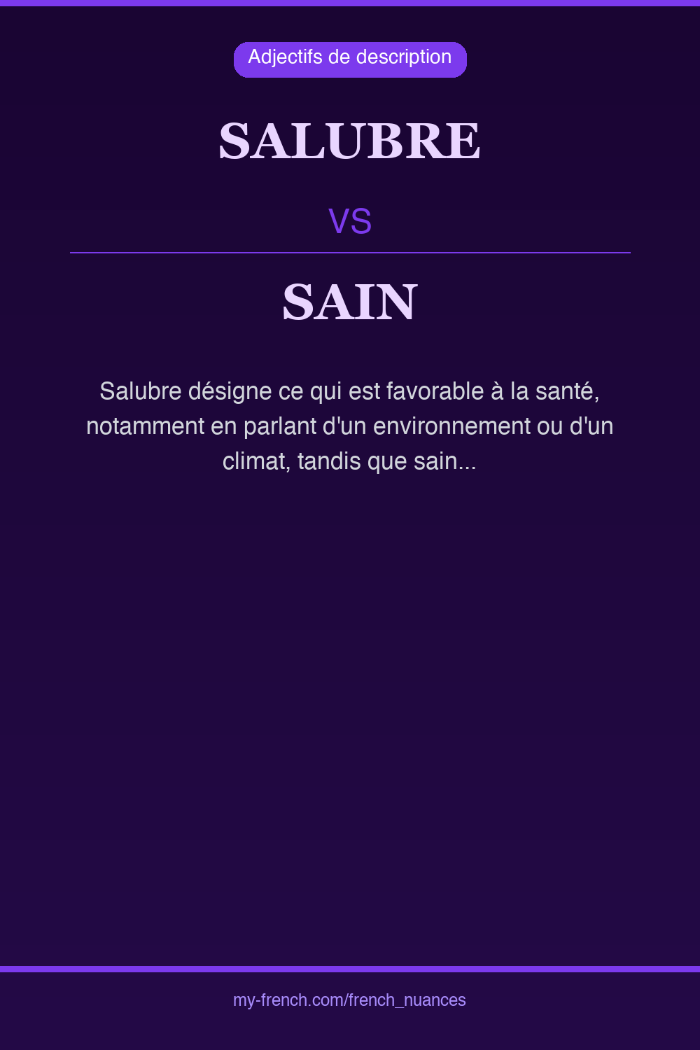 salubre vs sain : quelle nuance ?