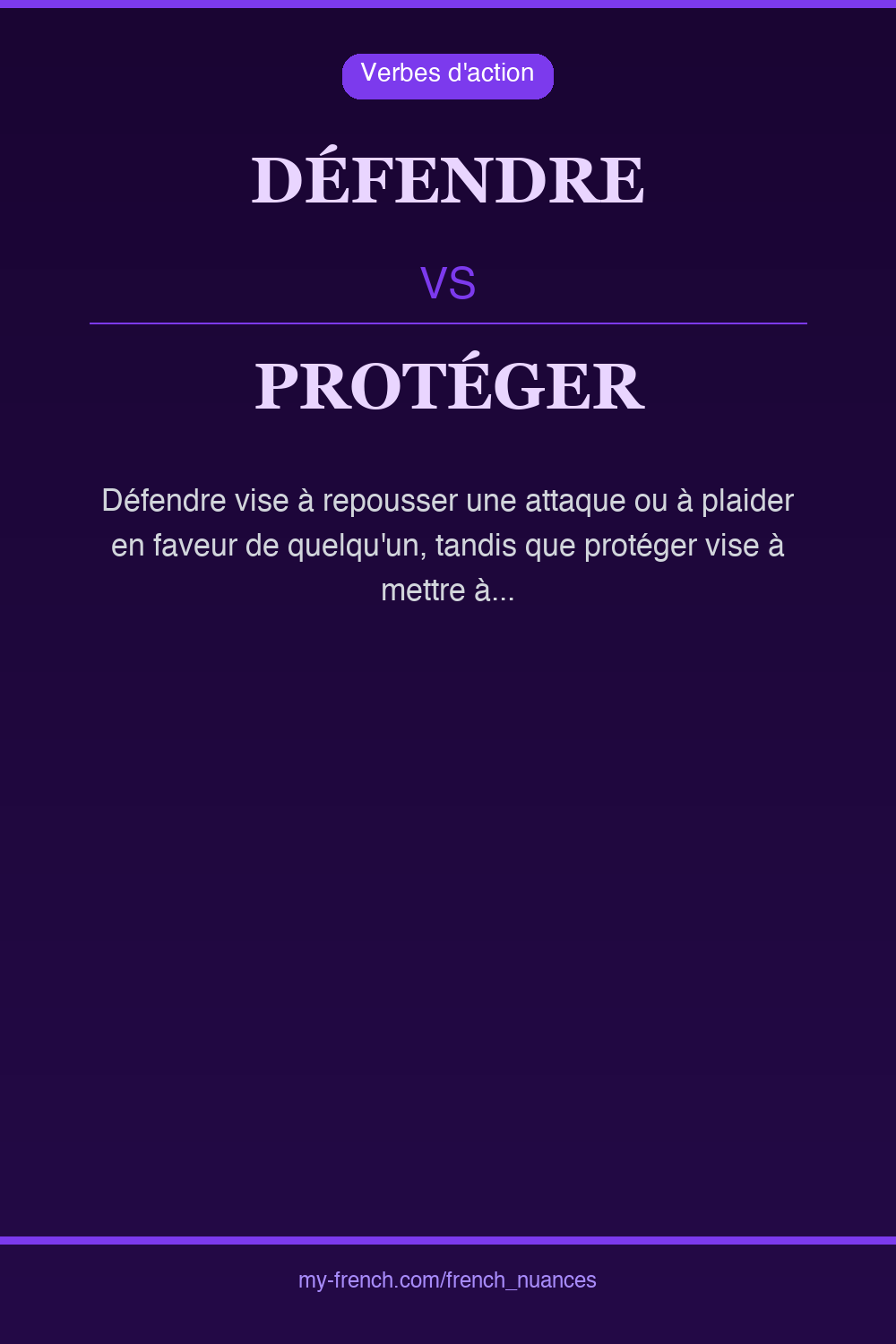 défendre vs protéger : quelle nuance ?