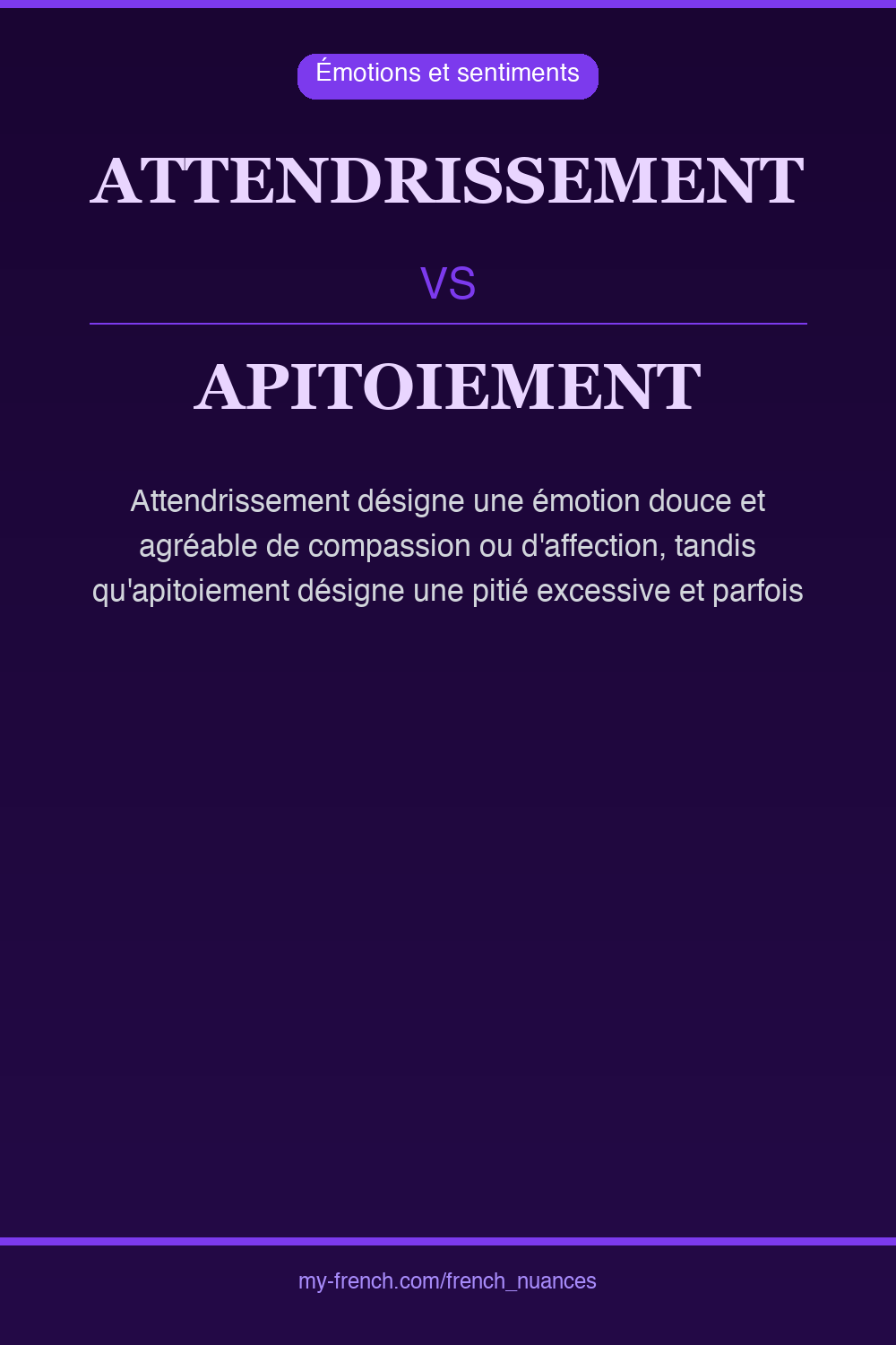 attendrissement vs apitoiement : quelle nuance ?