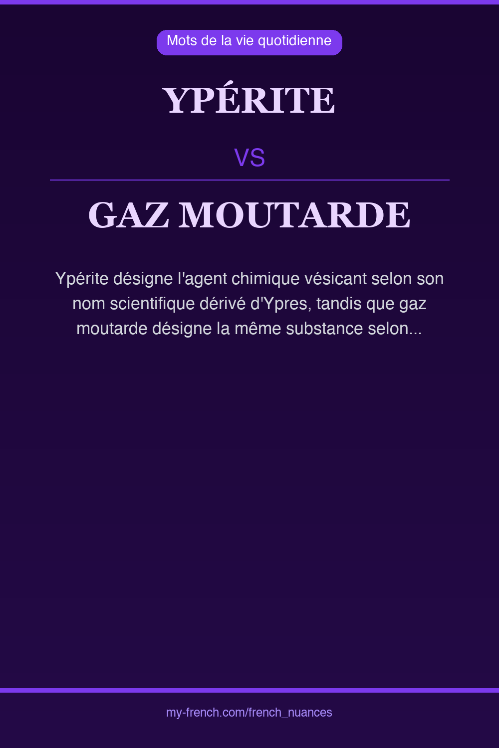 ypérite vs gaz moutarde : quelle nuance ?