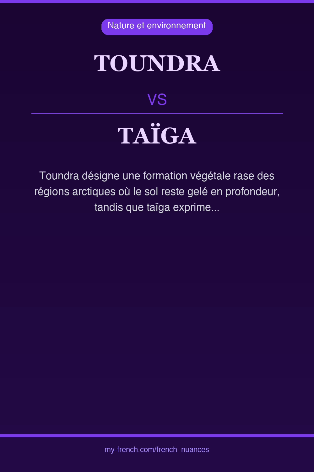 toundra vs taïga : quelle nuance ?