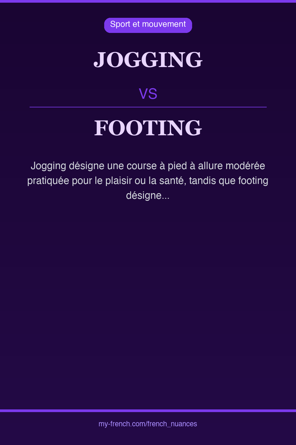 jogging vs footing : quelle nuance ?