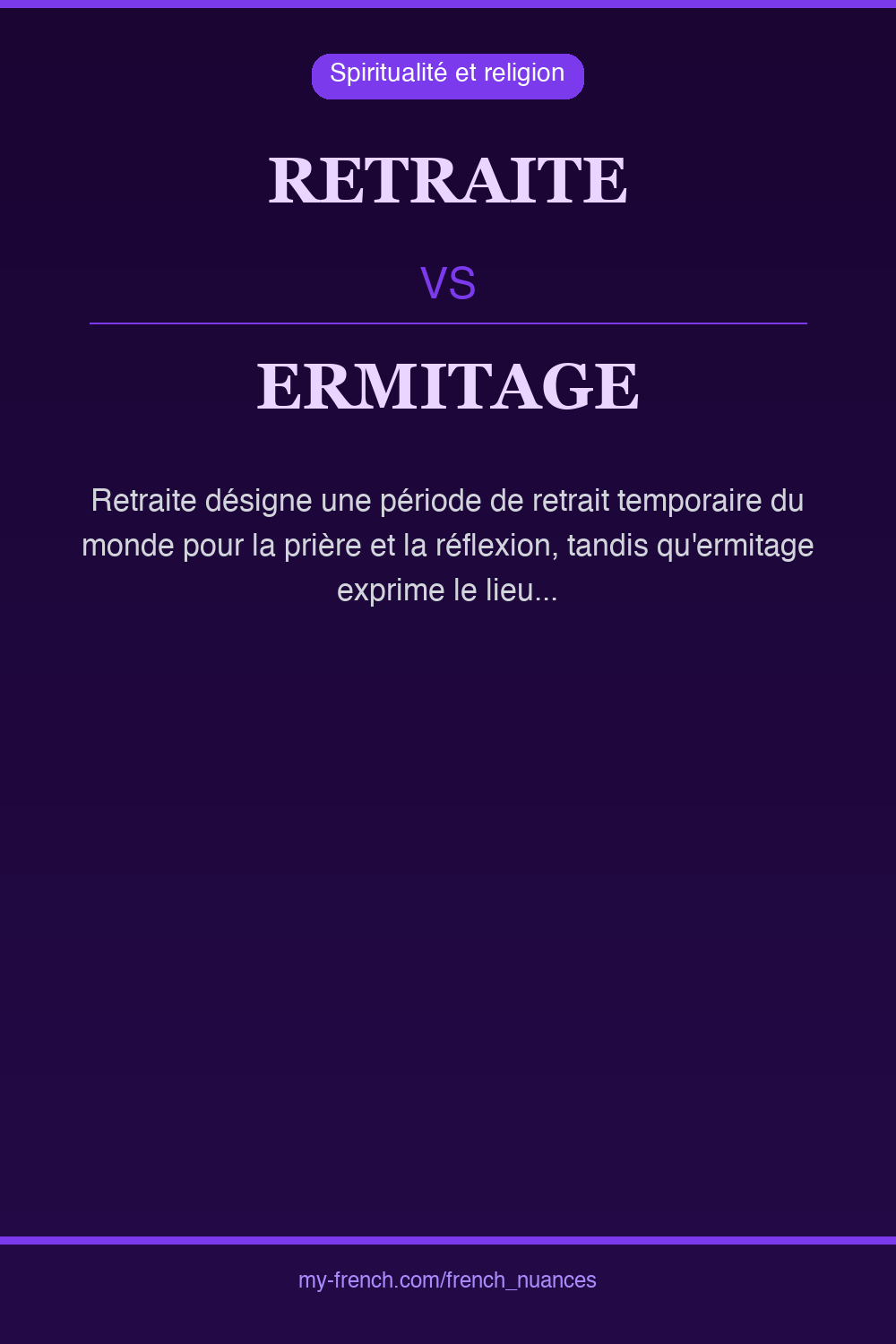 retraite vs ermitage : quelle nuance ?