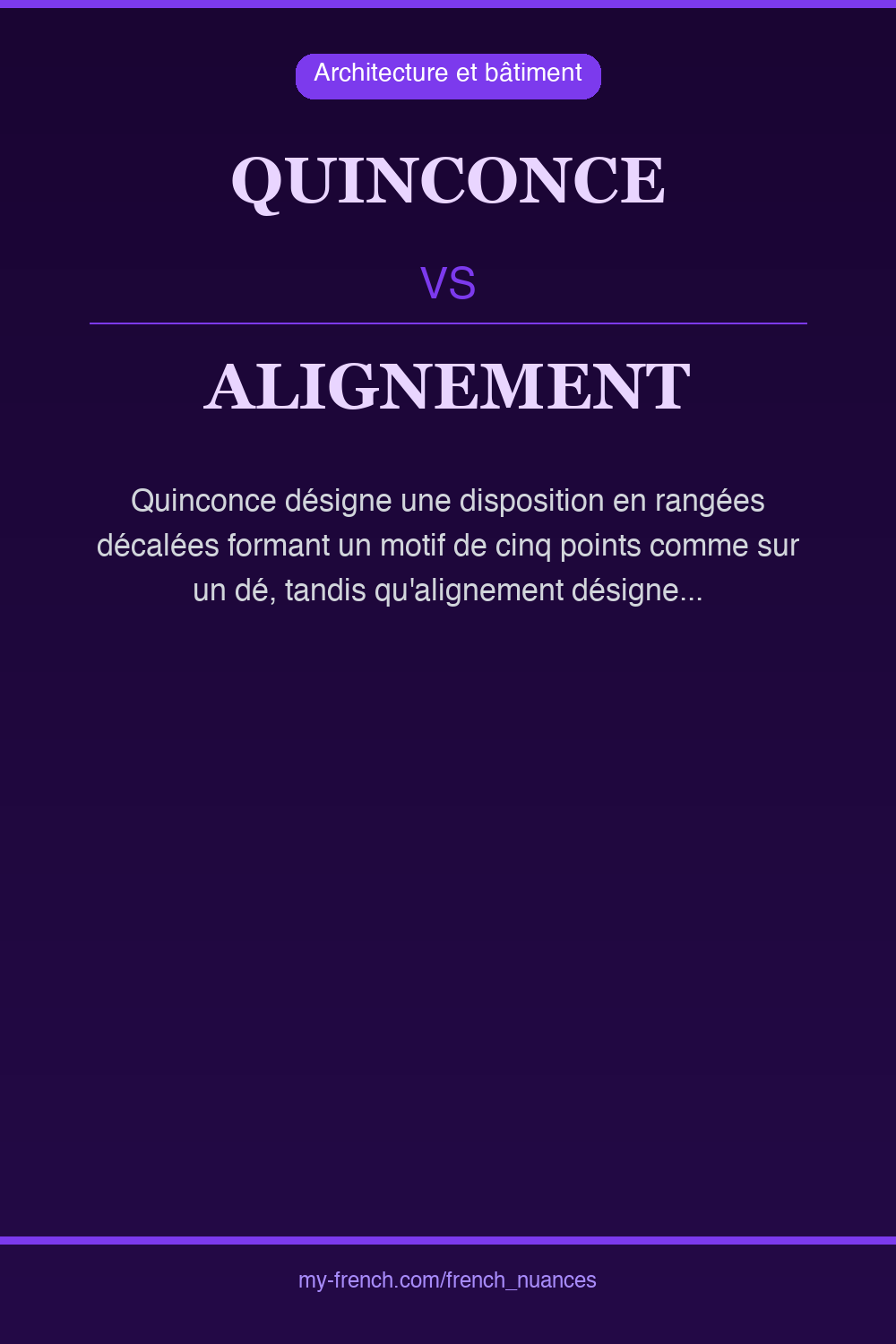 quinconce vs alignement : quelle nuance ?