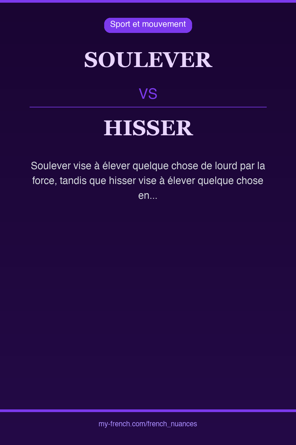 soulever vs hisser : quelle nuance ?