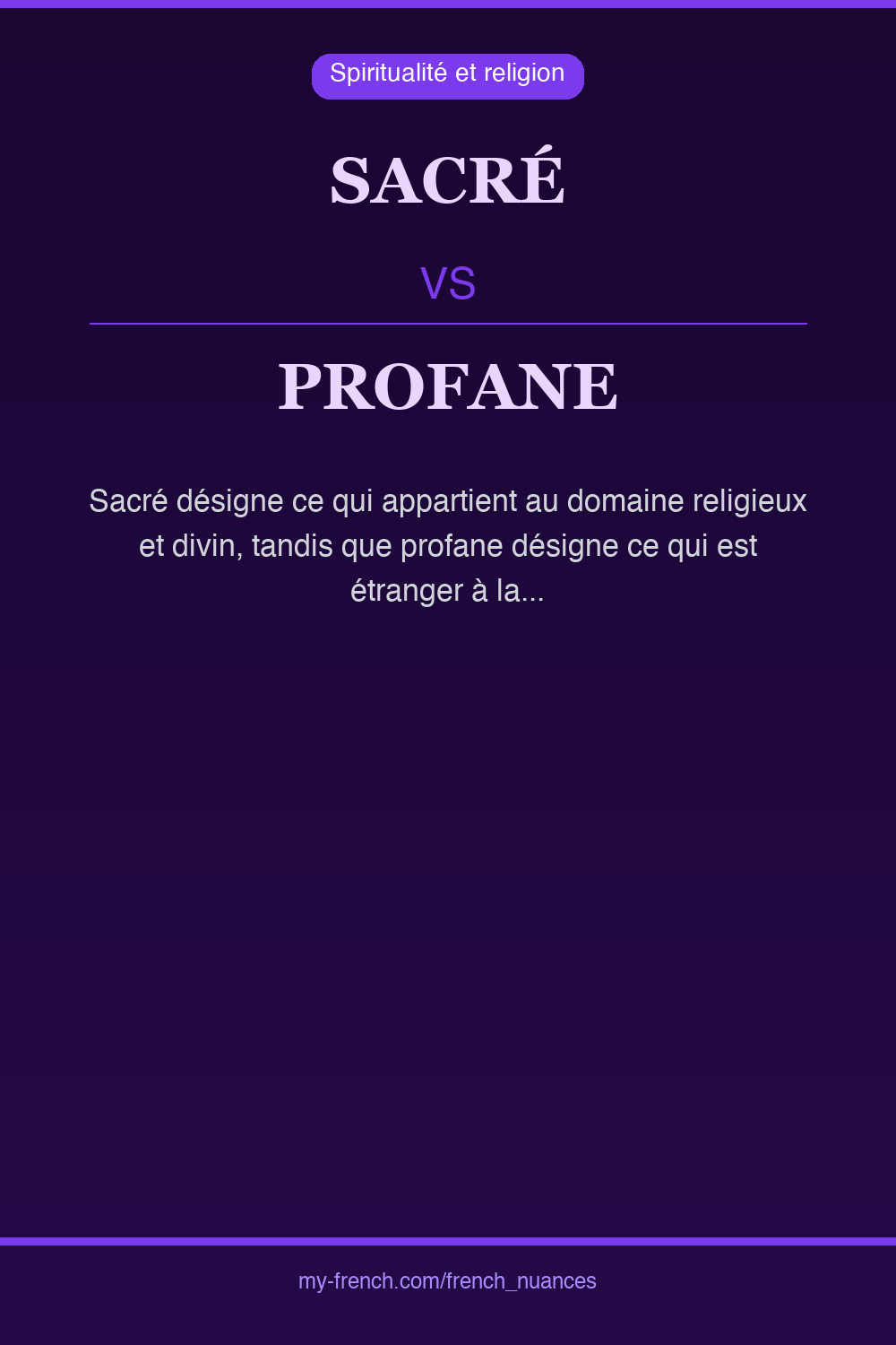 sacré vs profane : quelle nuance ?