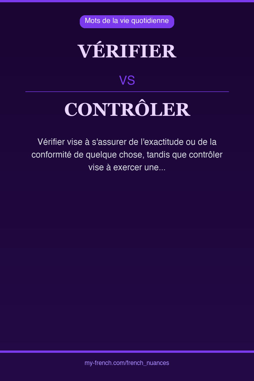 vérifier vs contrôler : quelle nuance ?