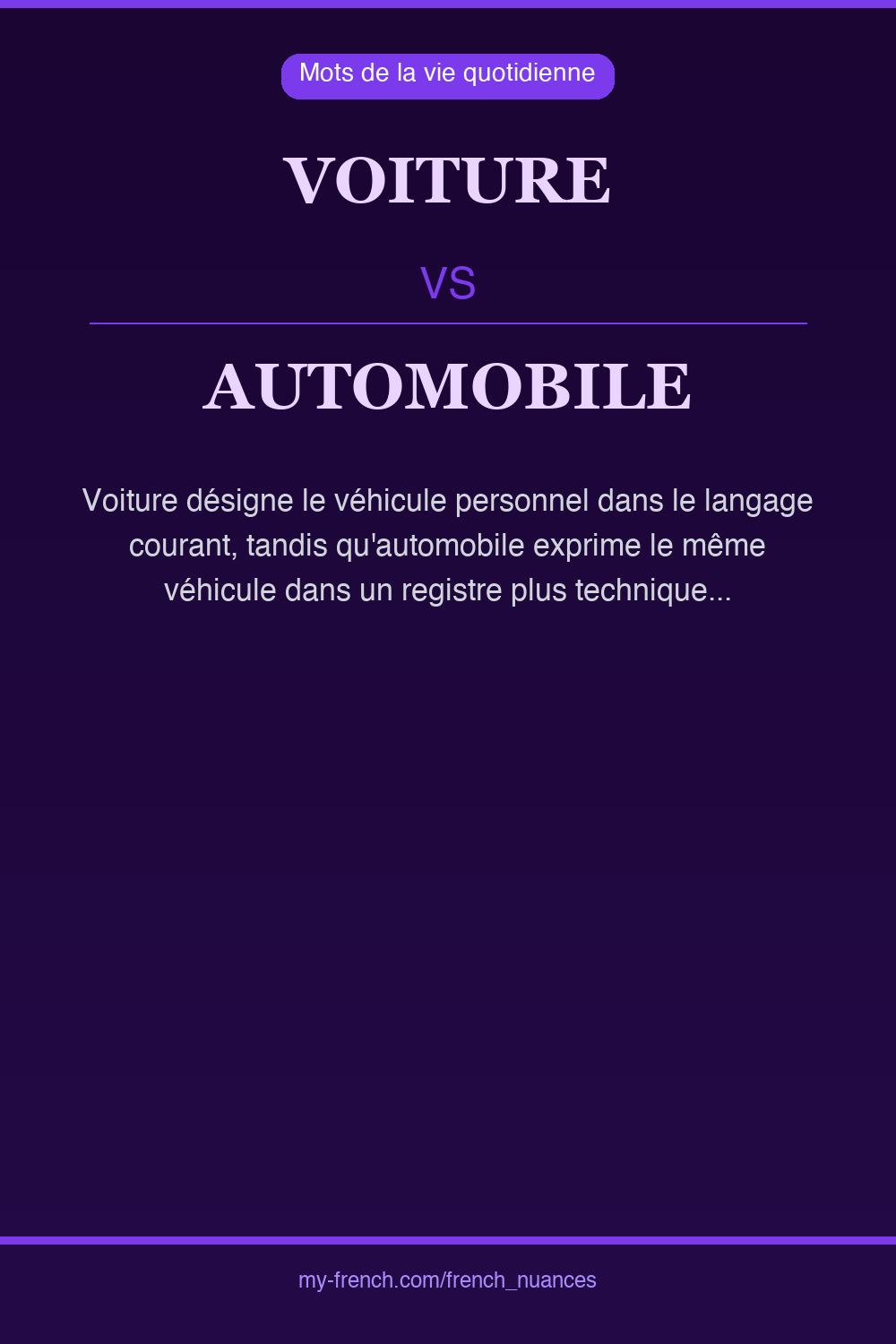 voiture vs automobile : quelle nuance ?