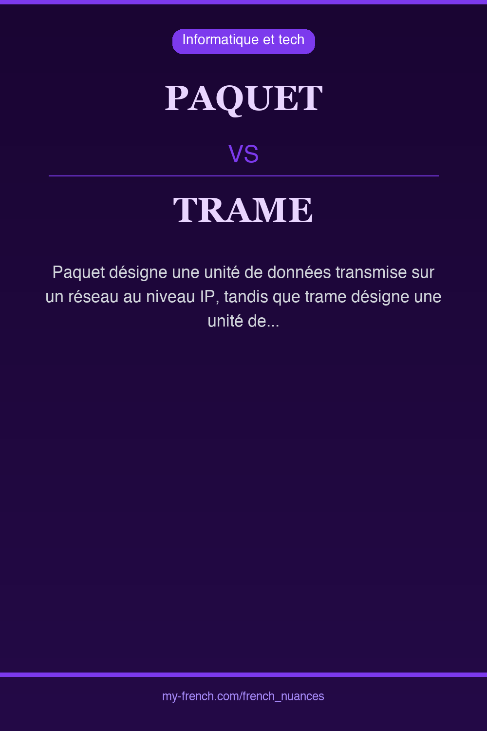 paquet vs trame : quelle nuance ?