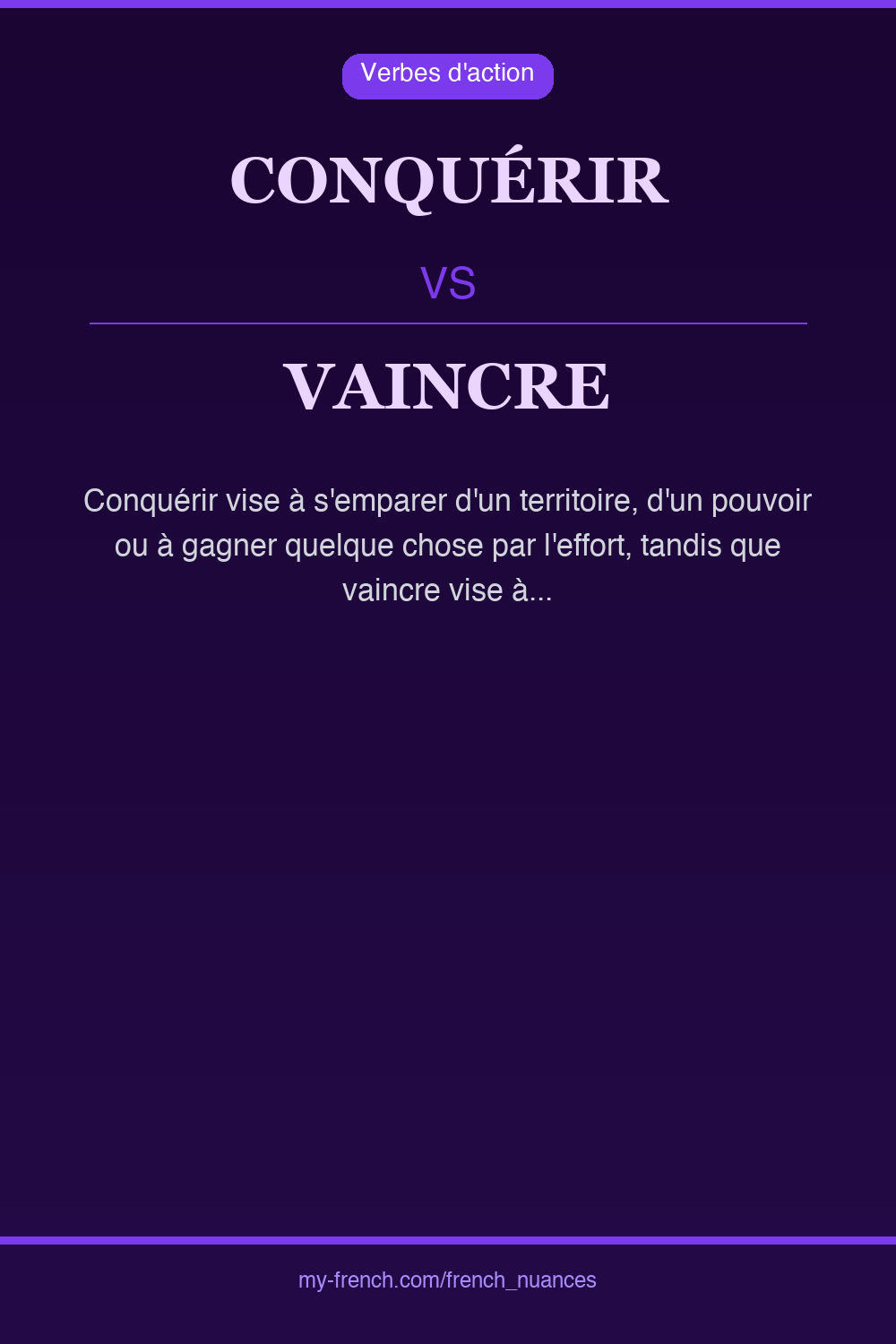 conquérir vs vaincre : quelle nuance ?