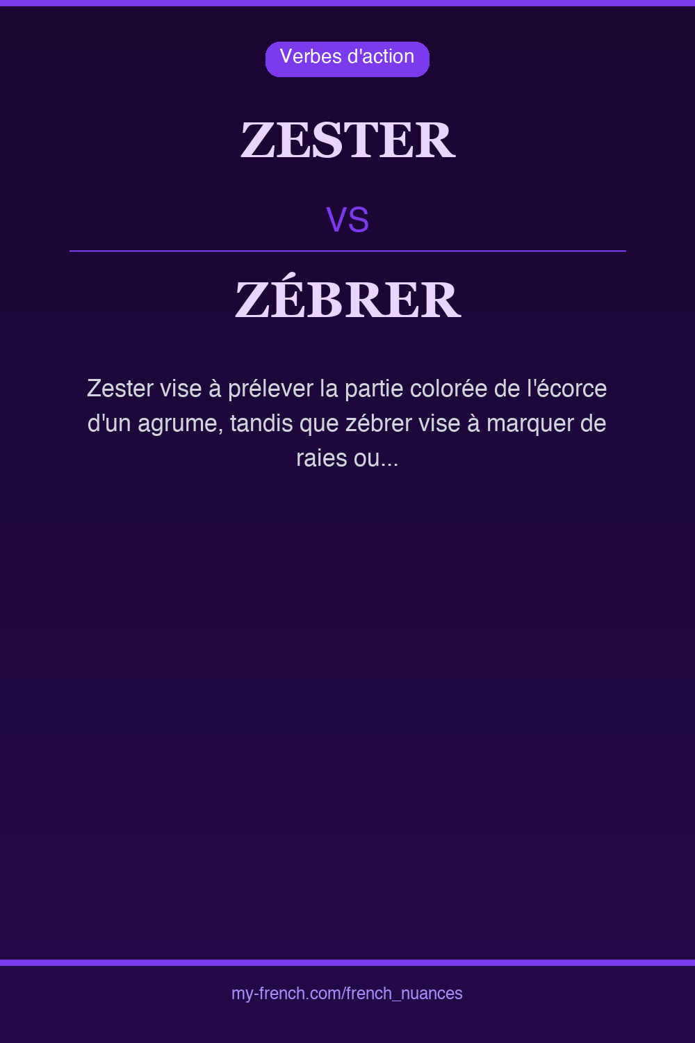 zester vs zébrer : quelle nuance ?