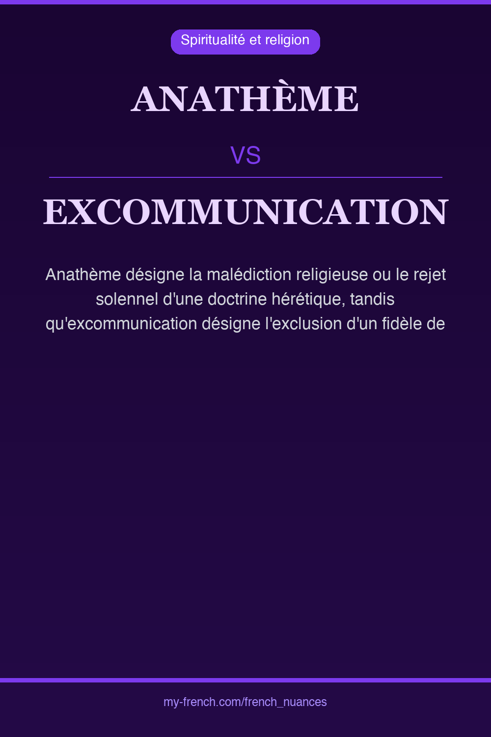 anathème vs excommunication : quelle nuance ?