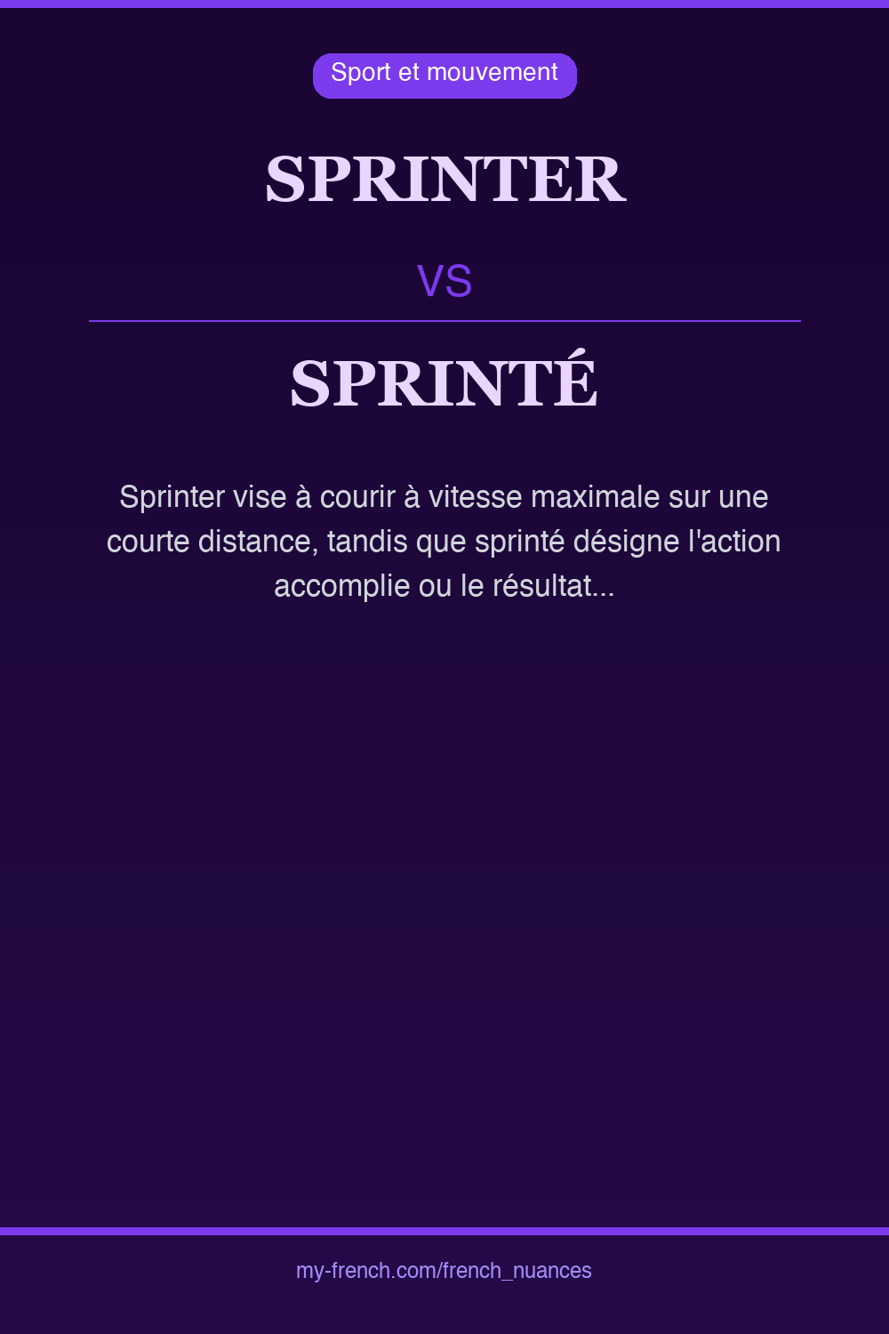 sprinter vs sprinté : quelle nuance ?