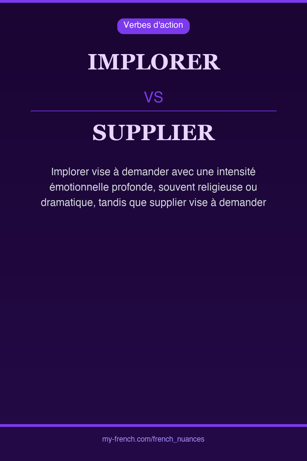 implorer vs supplier : quelle nuance ?
